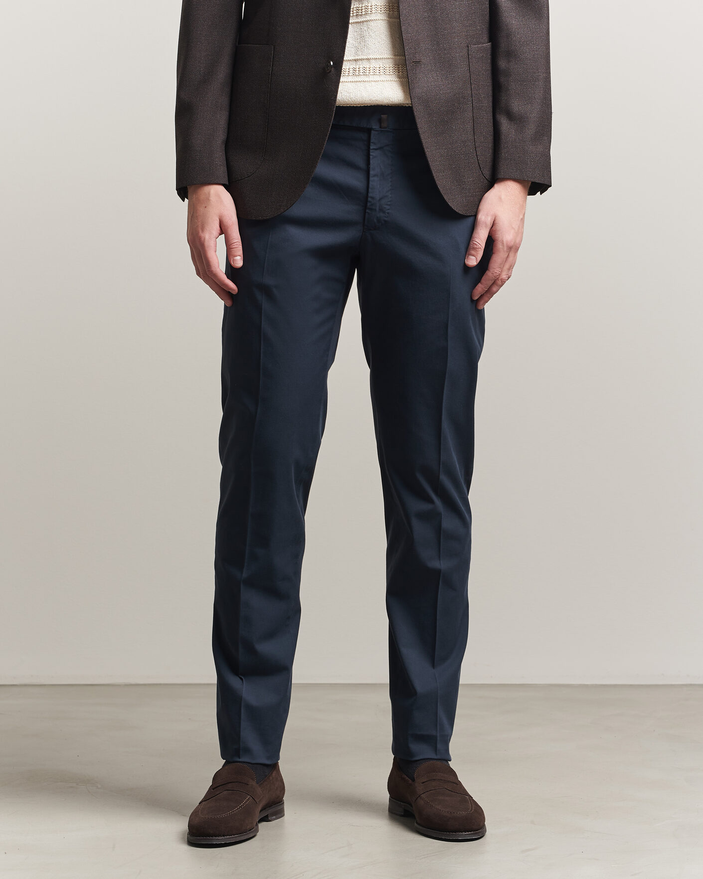 Hombres | Pantalones | Incotex | Slim Fit Comfort Chinos Navy
