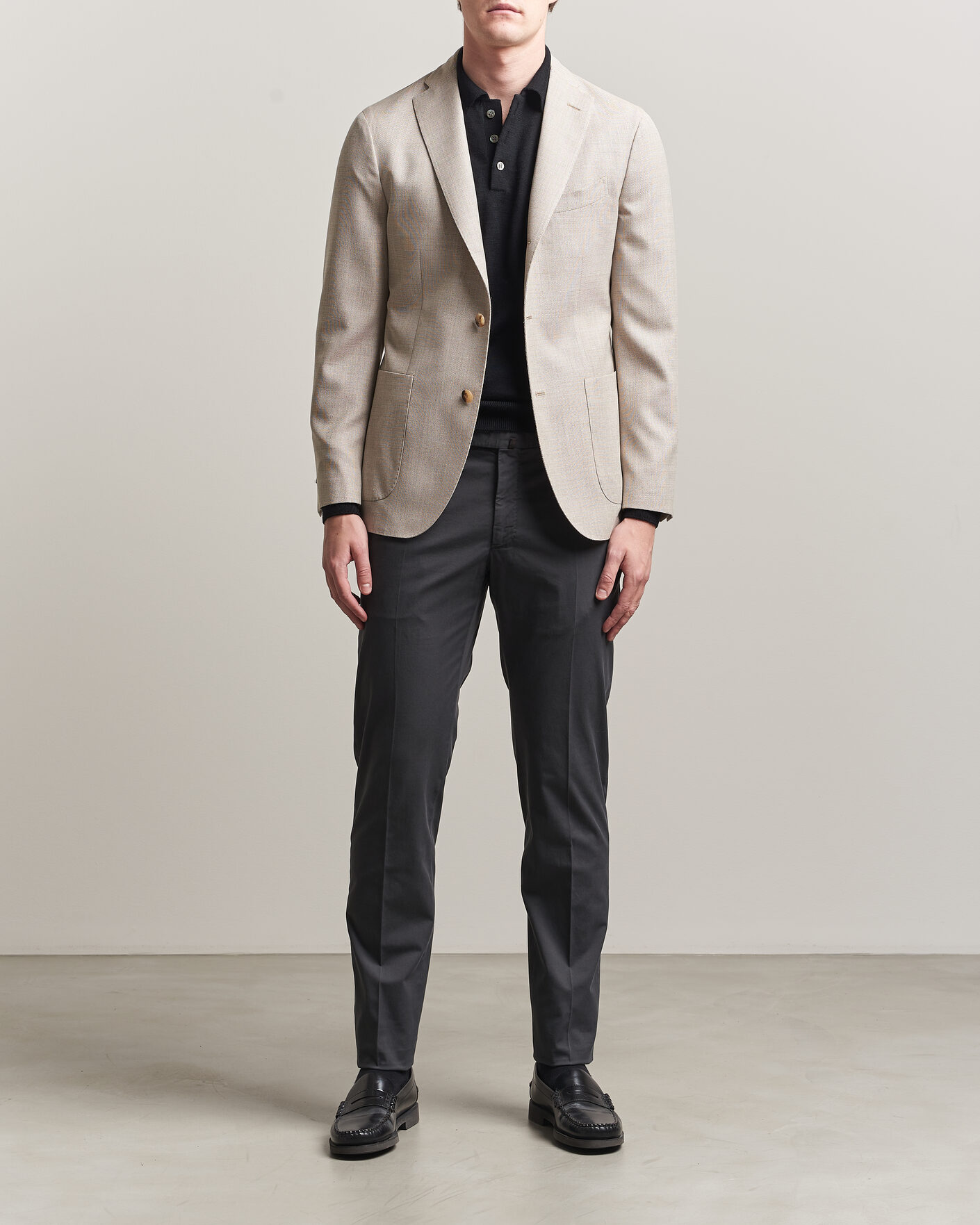 Hombres | Pantalones | Incotex | Slim Fit Comfort Chinos Dark Grey