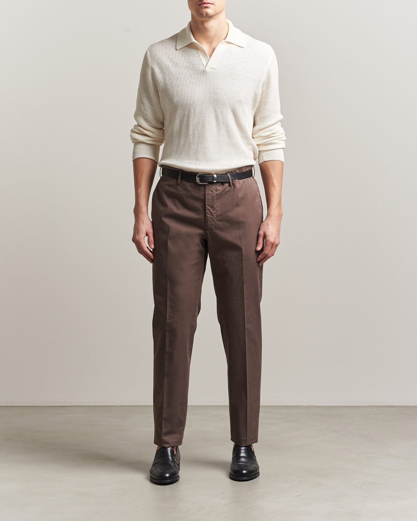 Hombres | Pantalones | Incotex | Regular Fit Comfort Chinos Dark Brown