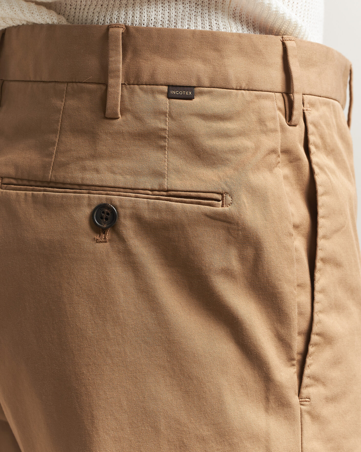 Hombres | Pantalones | Incotex | Regular Fit Comfort Chinos Khaki