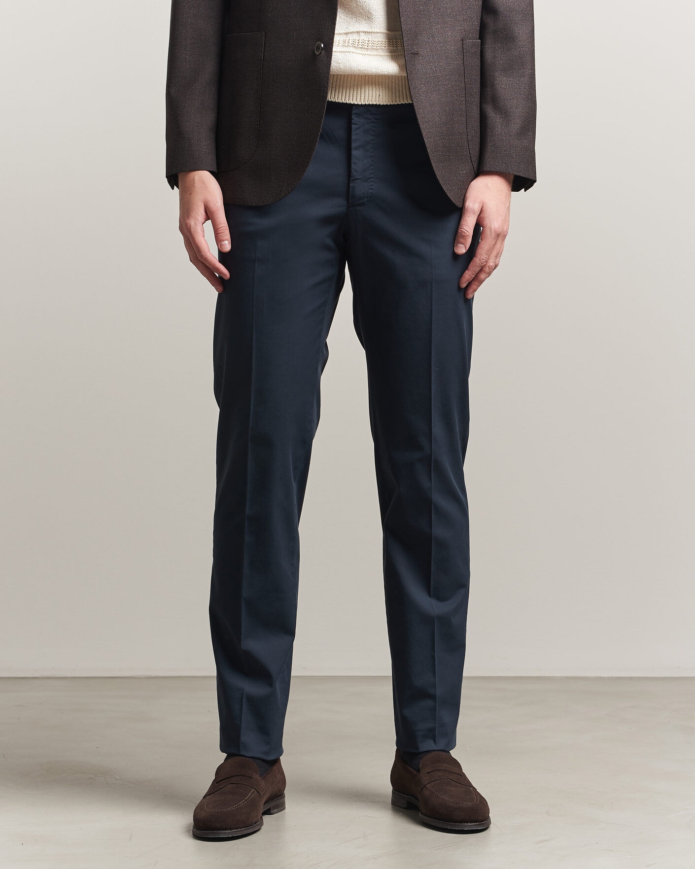 Hombres | Pantalones | Incotex | Regular Fit Comfort Chinos Navy