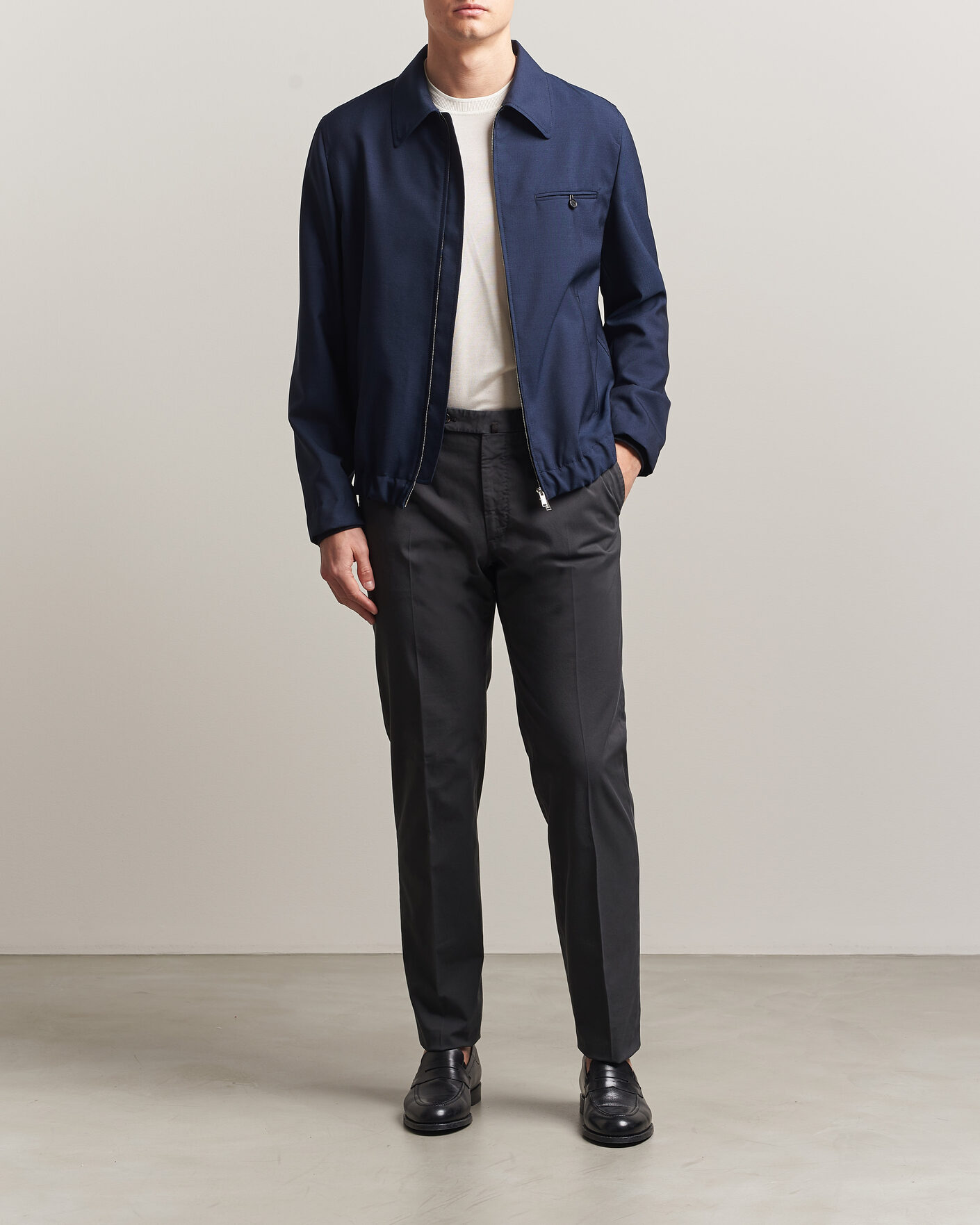 Hombres | Pantalones | Incotex | Regular Fit Comfort Chinos Dark Grey