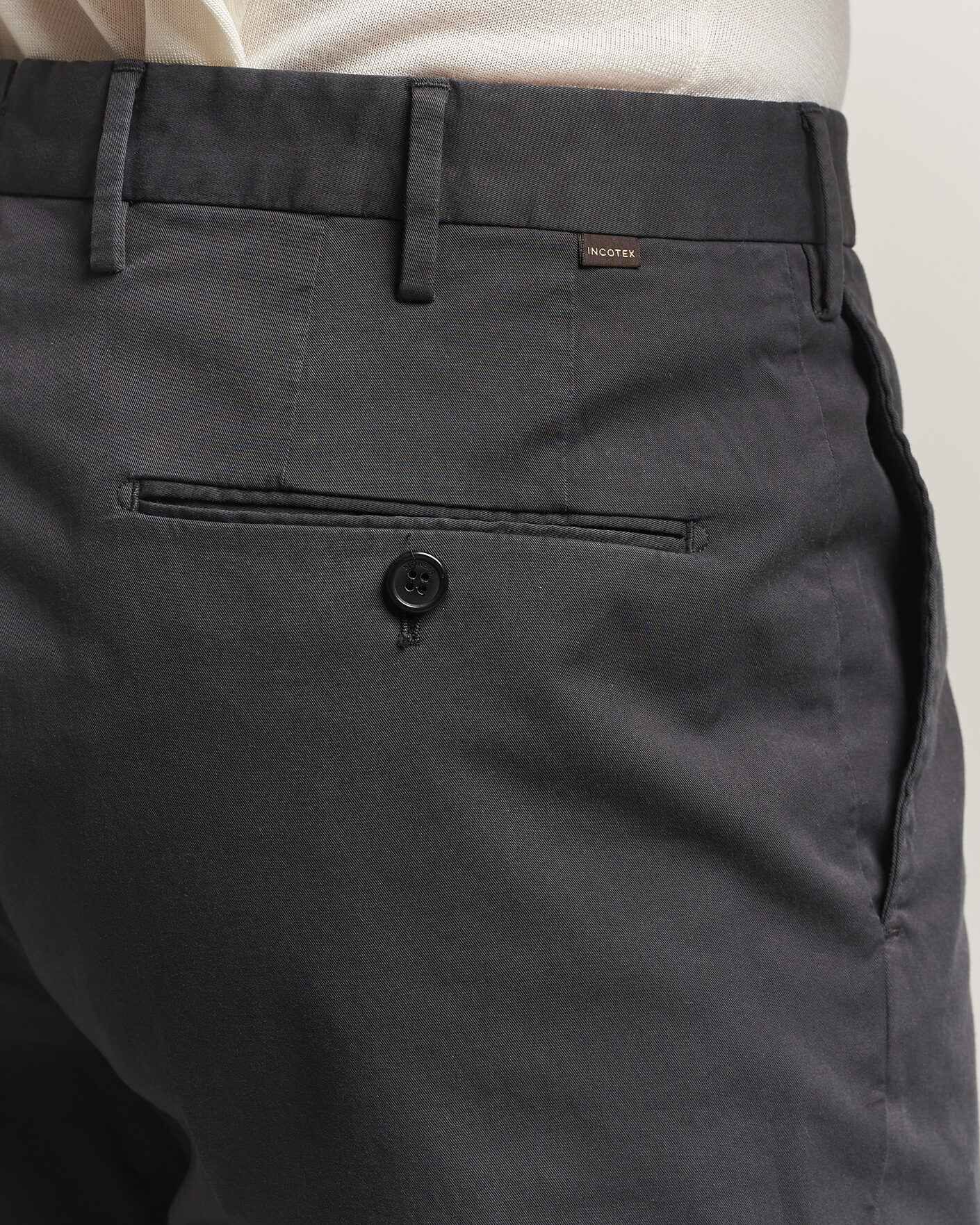 Hombres | Pantalones | Incotex | Regular Fit Comfort Chinos Dark Grey