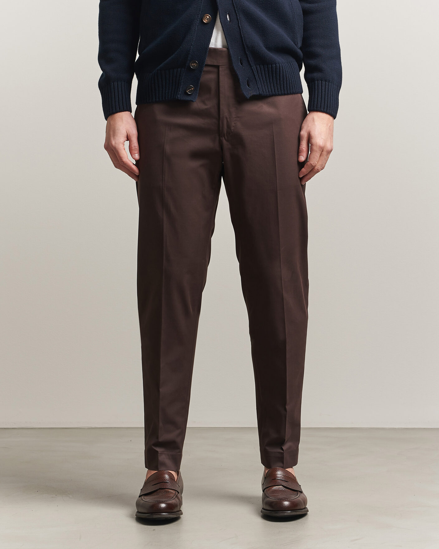 Hombres | Pantalones | Incotex | Regular Fit Flexgab Cotton Chinos Dark Brown
