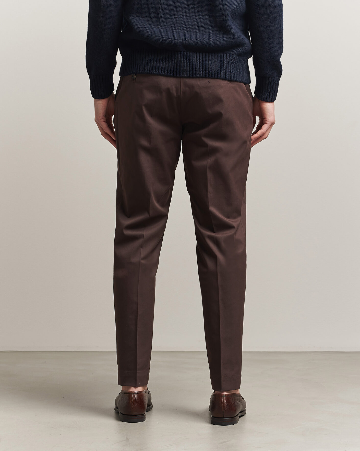 Hombres | Pantalones | Incotex | Regular Fit Flexgab Cotton Chinos Dark Brown