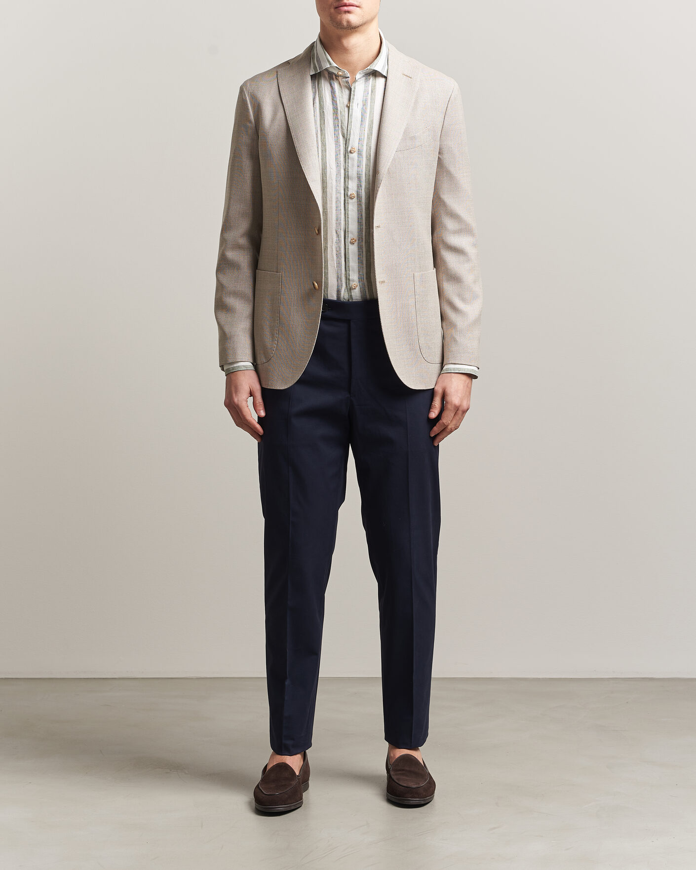 Hombres | Pantalones | Incotex | Regular Fit Flexgab Cotton Chinos Navy