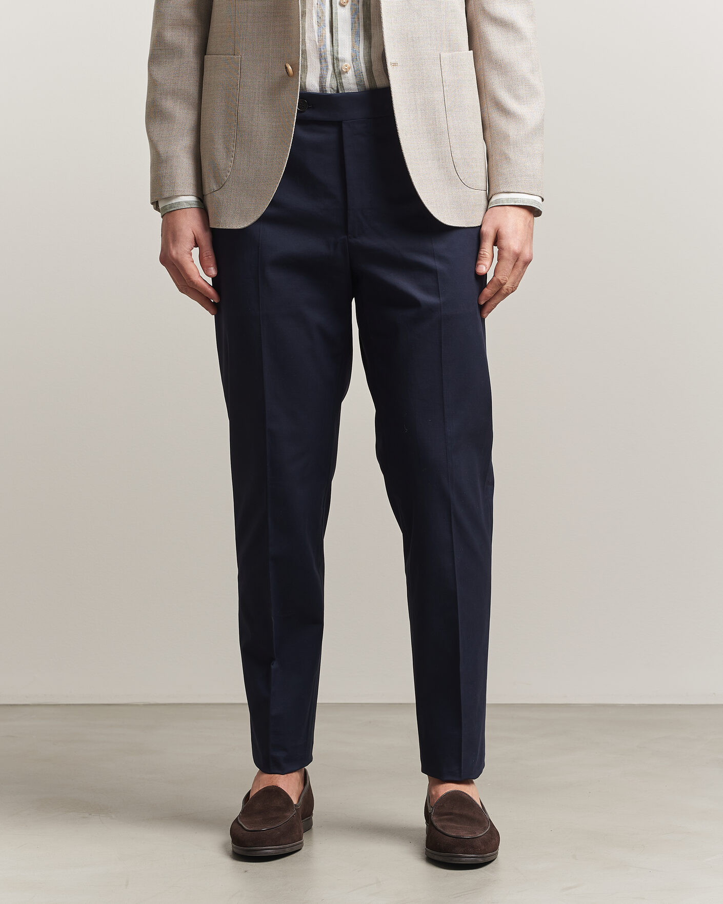 Hombres | Pantalones | Incotex | Regular Fit Flexgab Cotton Chinos Navy