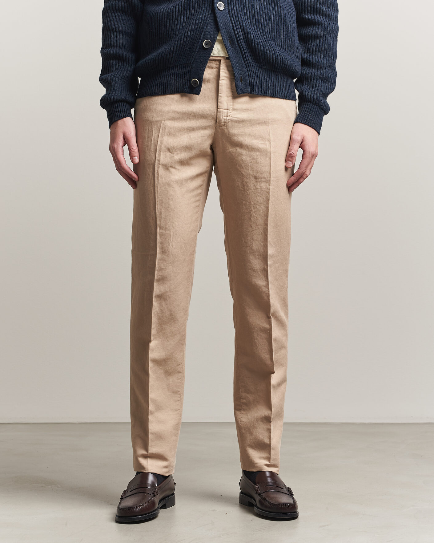 Hombres | Pantalones | Incotex | Regular Fit Chinolino Trousers Beige
