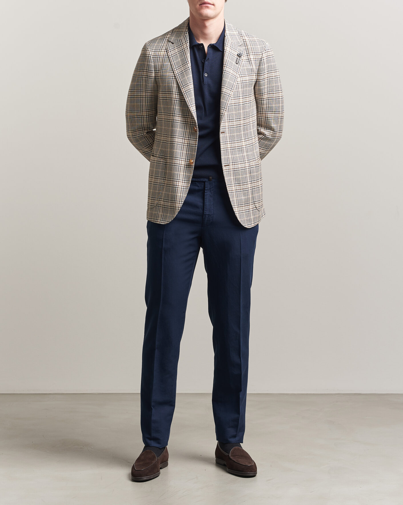 Hombres | Pantalones | Incotex | Regular Fit Chinolino Trousers Navy