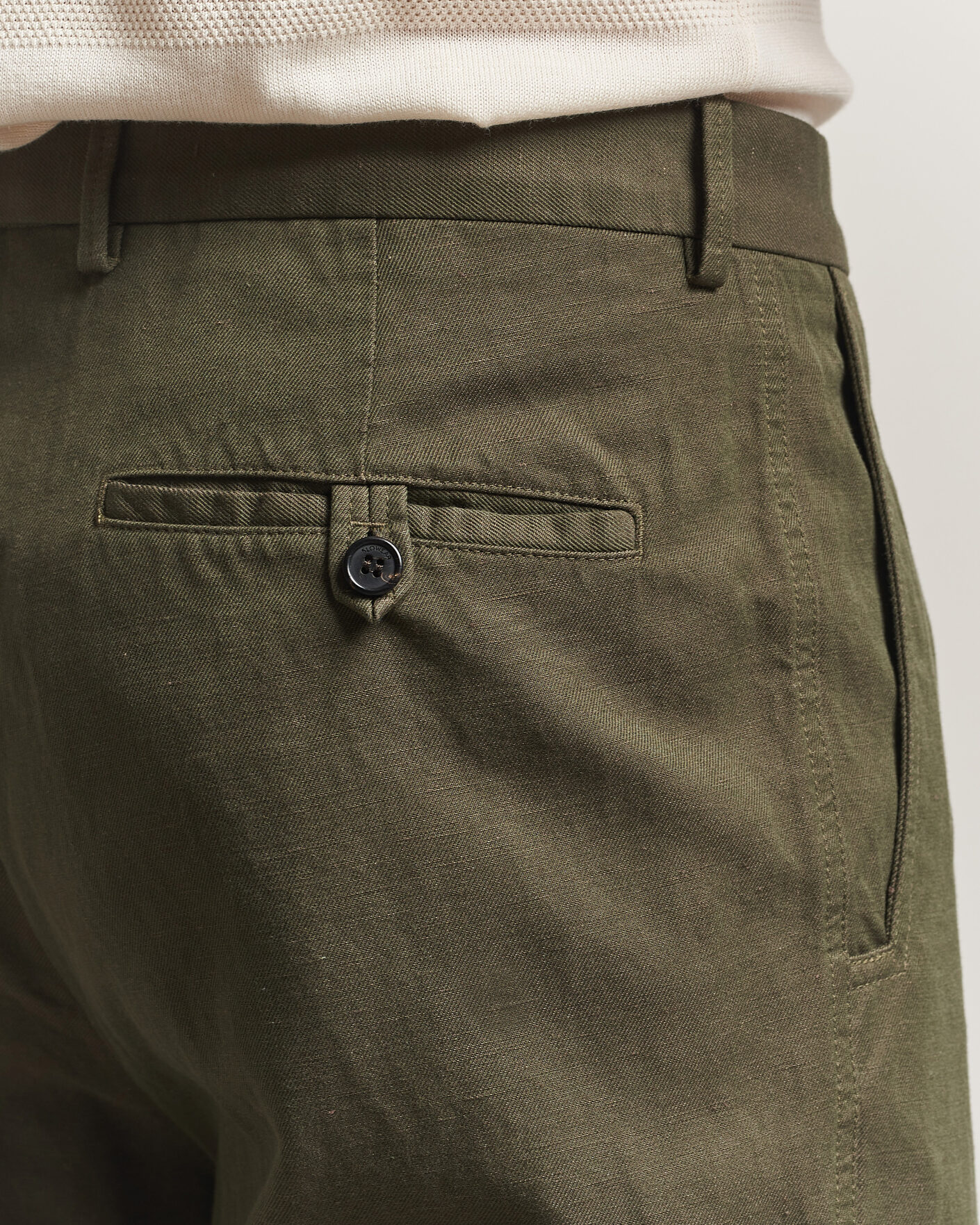 Hombres | Pantalones | Incotex | Regular Fit Cotton/Linen Drill Trousers Military