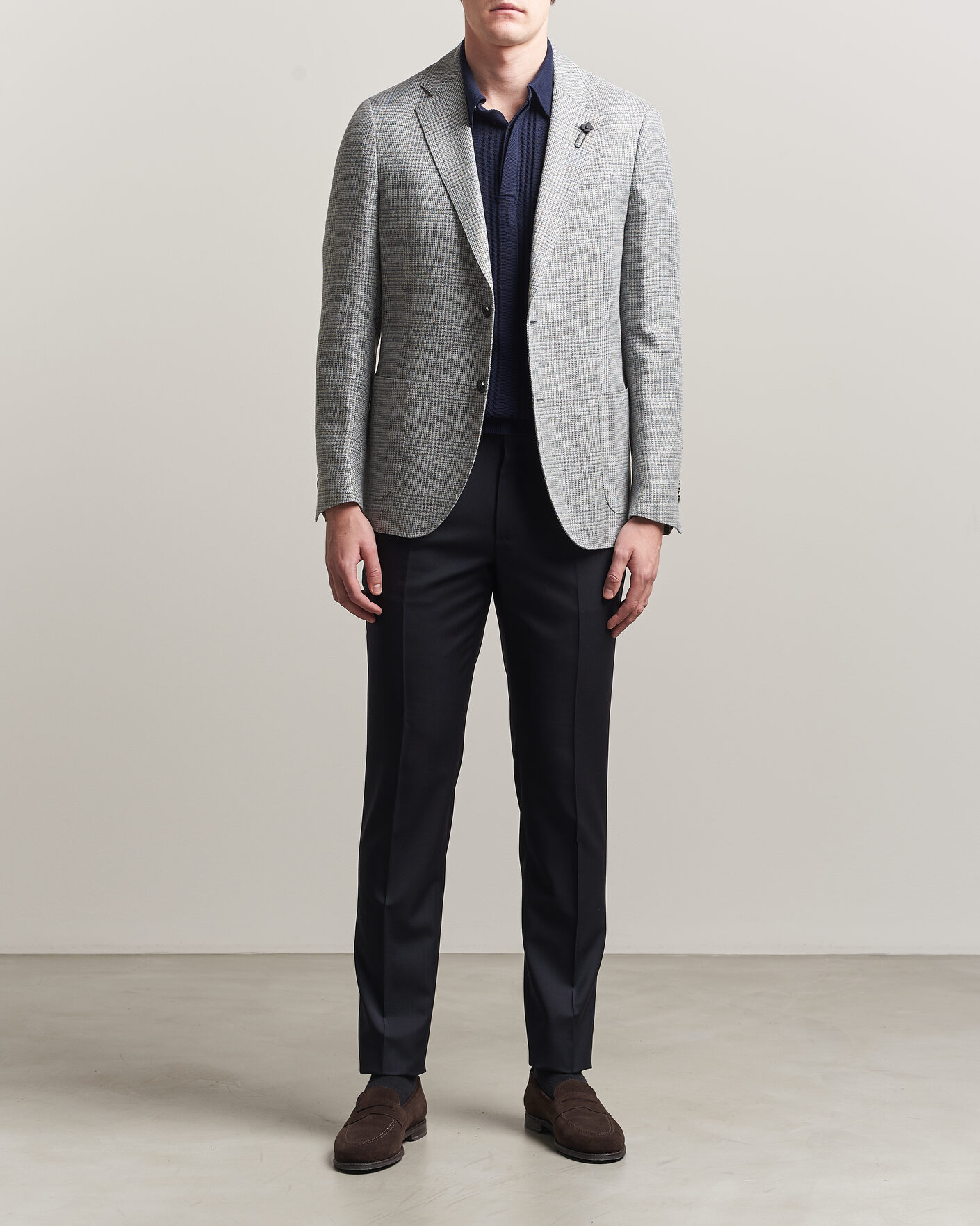 Hombres | Pantalones | Incotex | Regular Fit Super 100s Wool Pants Blue