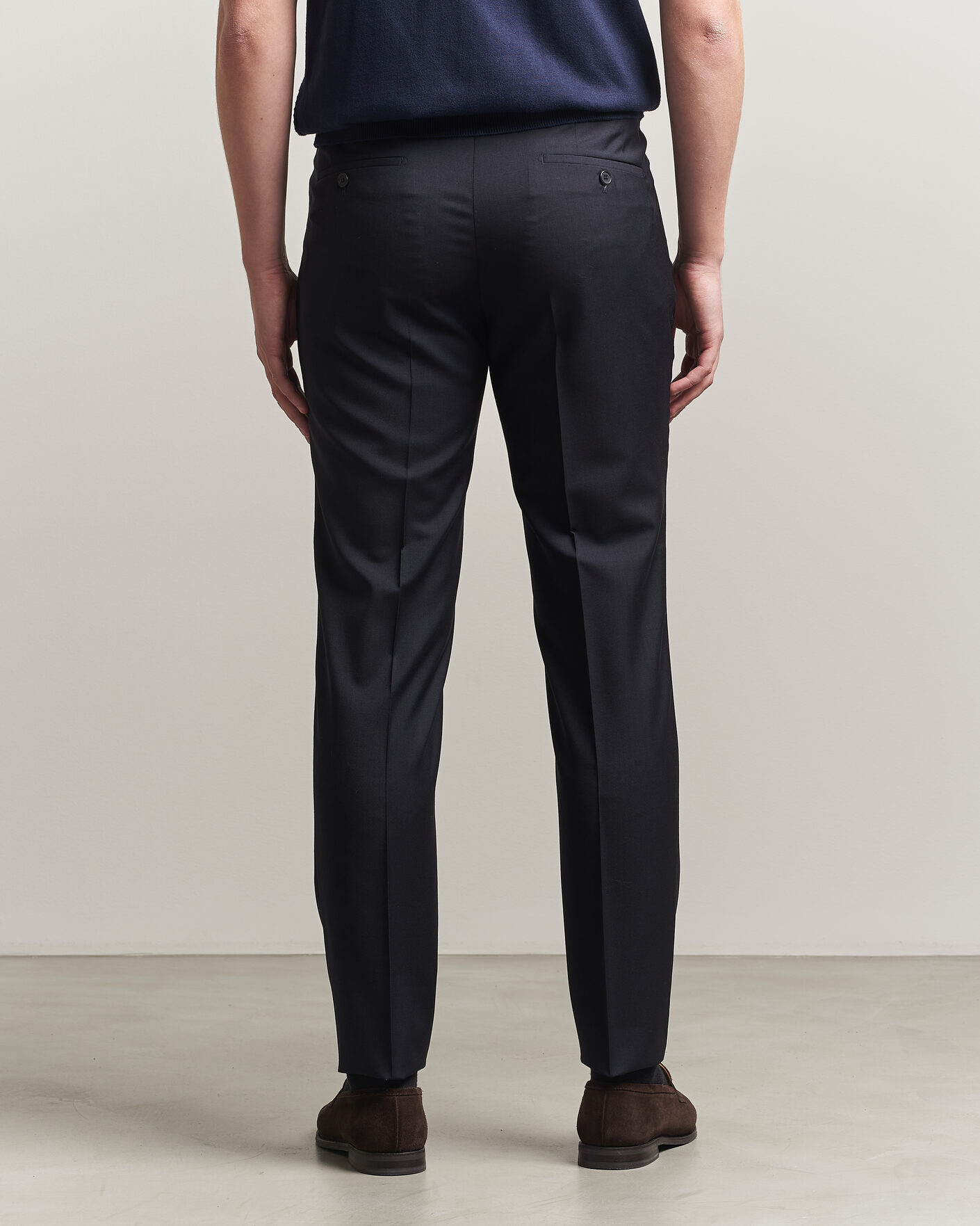 Hombres | Pantalones | Incotex | Regular Fit Super 100s Wool Pants Blue
