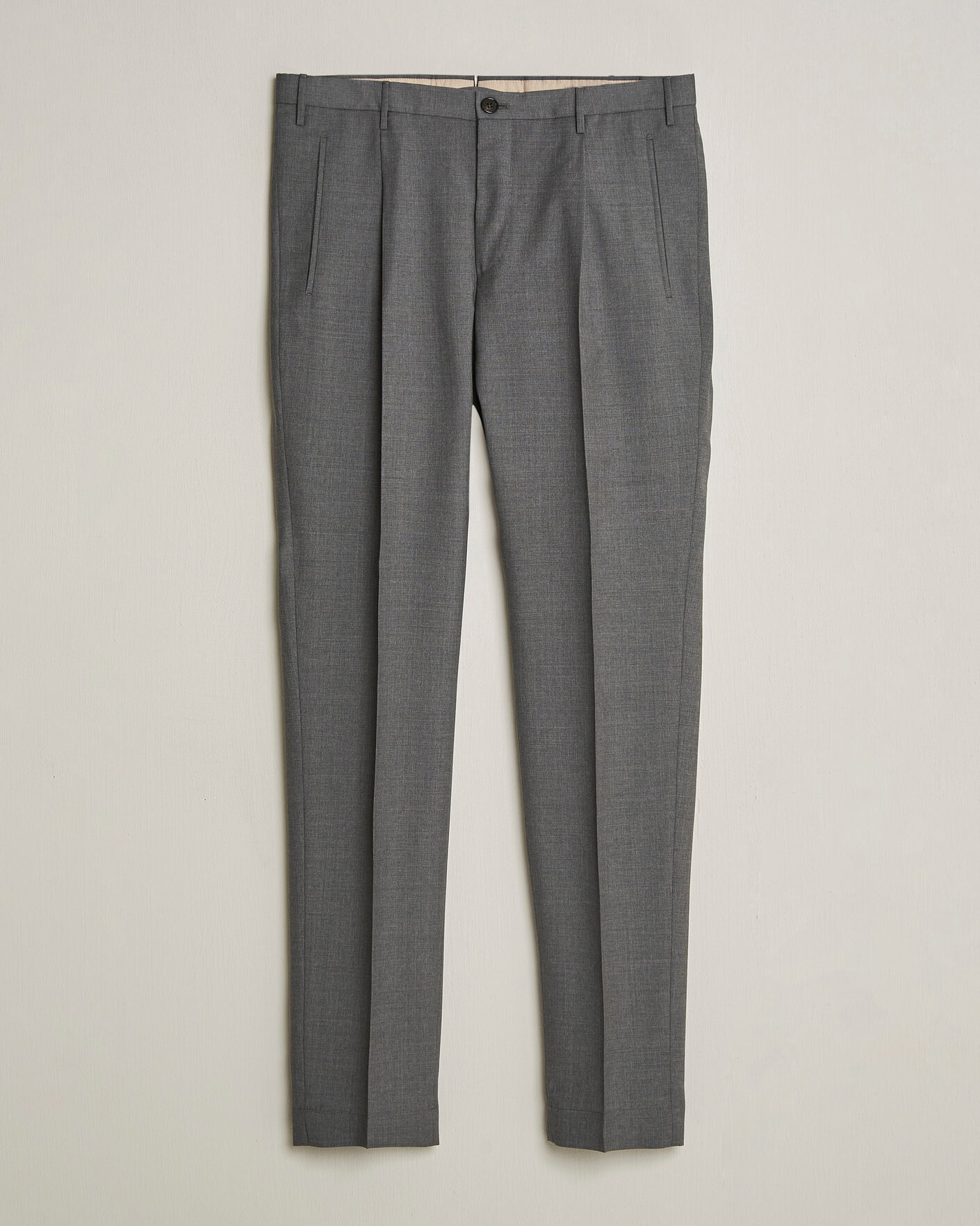 Hombres | Pantalones | Incotex | Regular Fit Super 100s Wool Pants Grey Melange