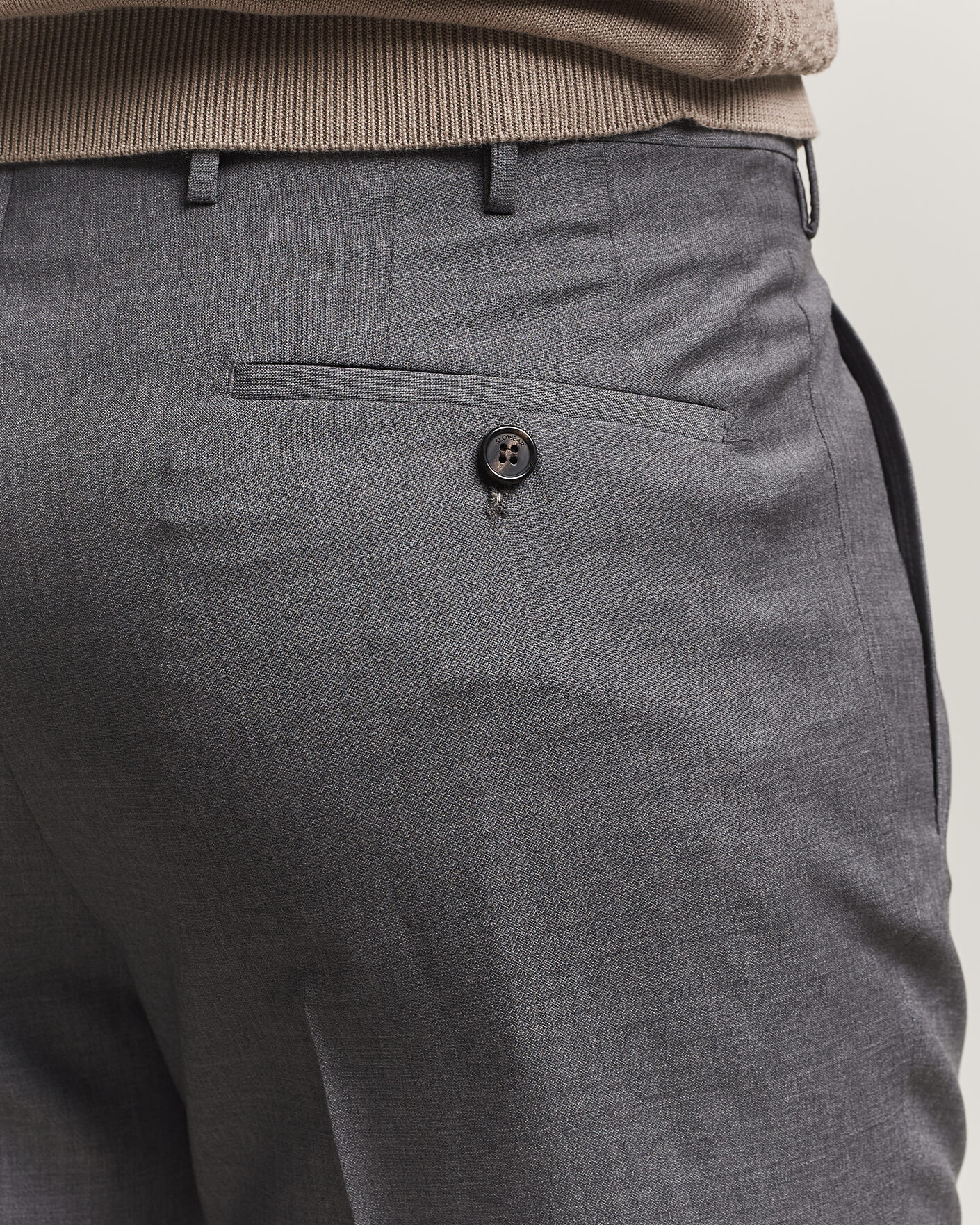 Hombres | Pantalones | Incotex | Regular Fit Super 100s Wool Pants Grey Melange