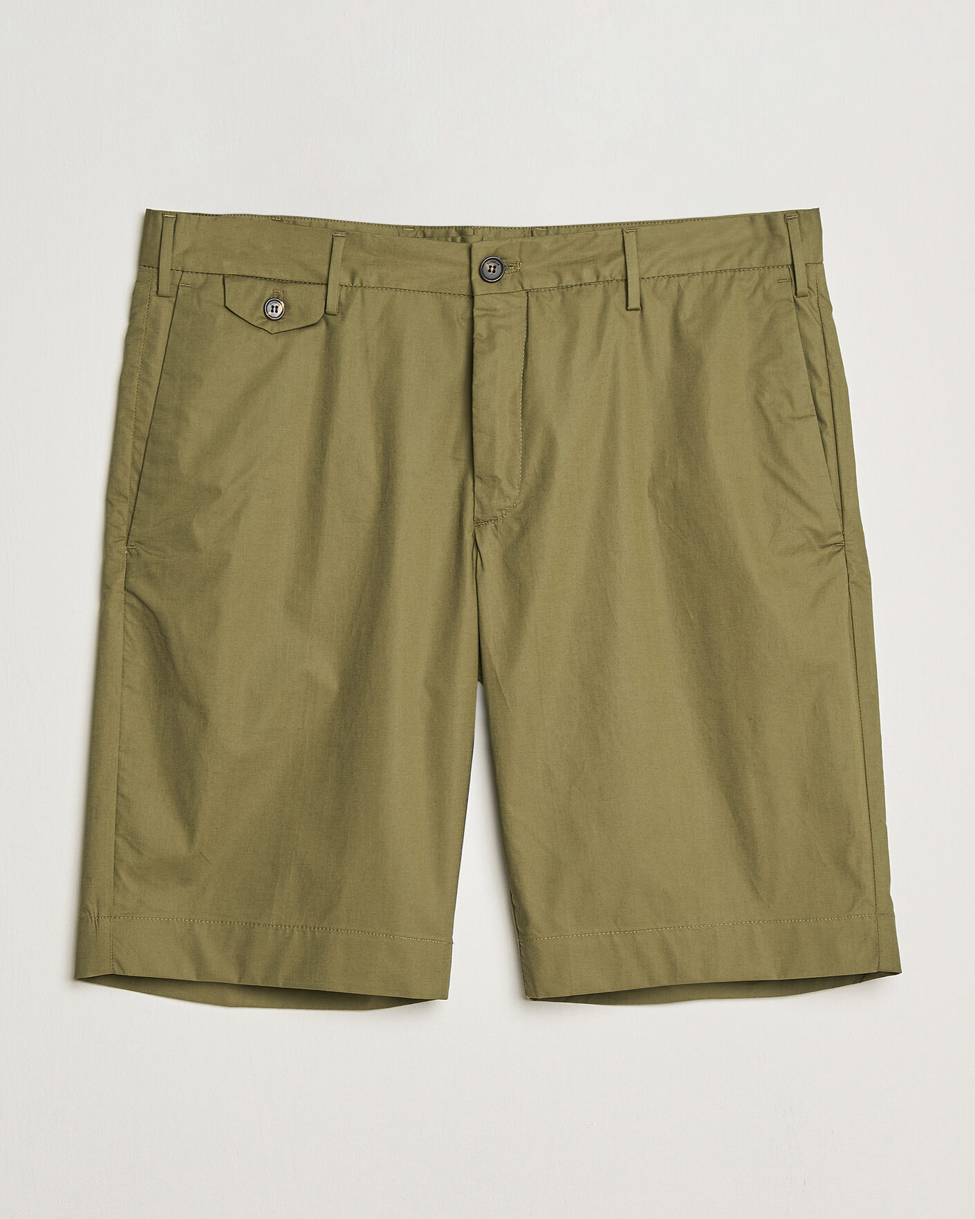 Hombres | Pantalones cortos | Incotex | Cotton Poplin Shorts Olive