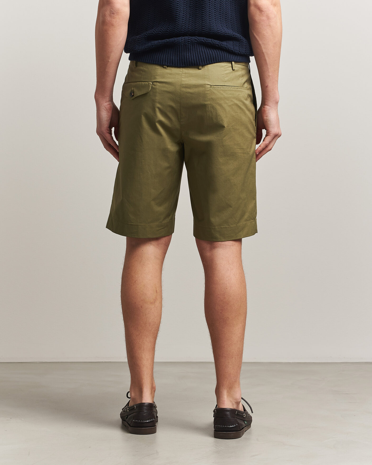 Hombres | Pantalones cortos | Incotex | Cotton Poplin Shorts Olive