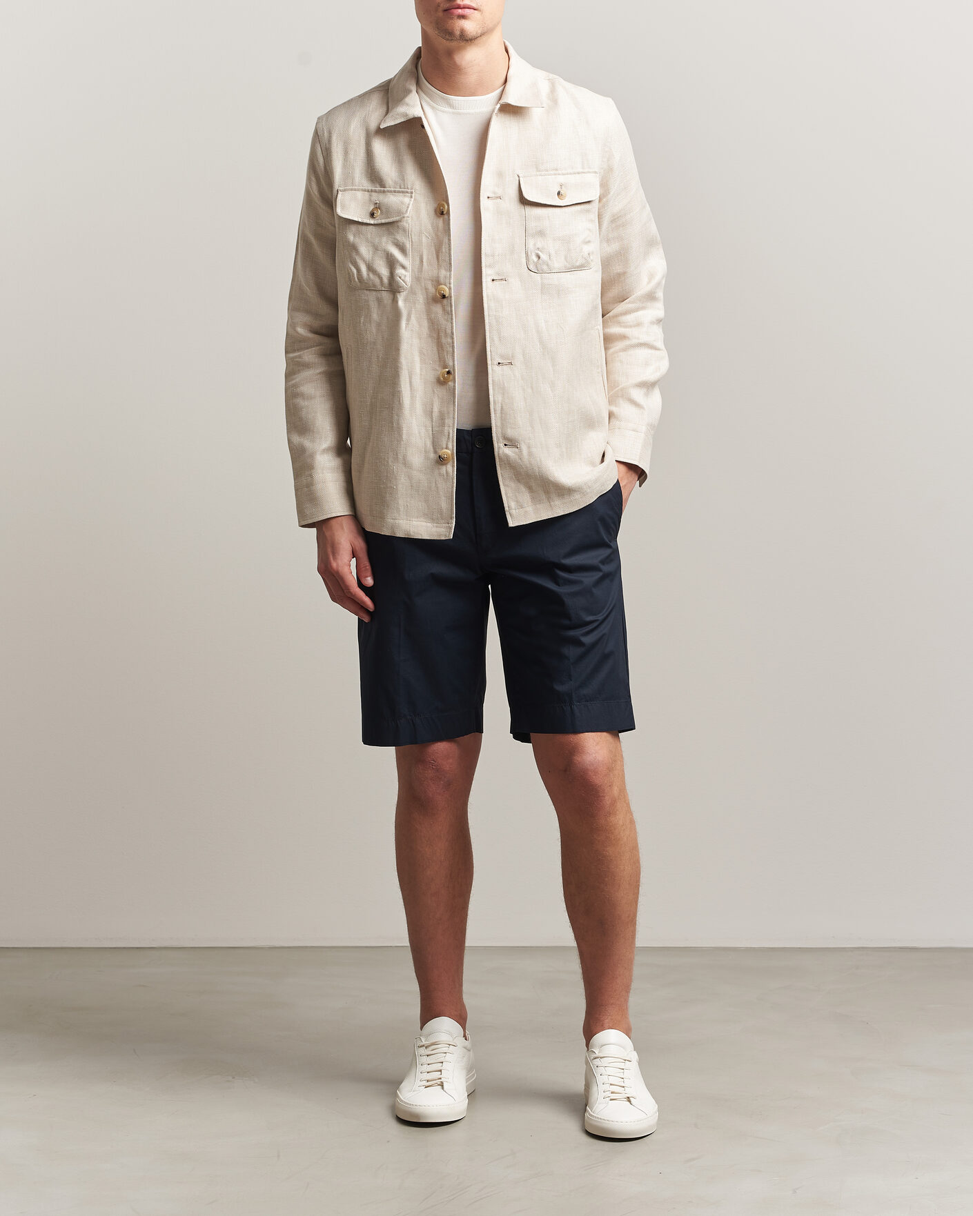 Hombres | Pantalones cortos | Incotex | Cotton Poplin Shorts Navy