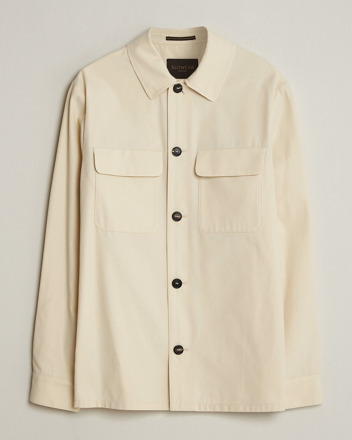 Hombres | Camisas | Incotex | Ice Cotton Twill Overshirt Natural