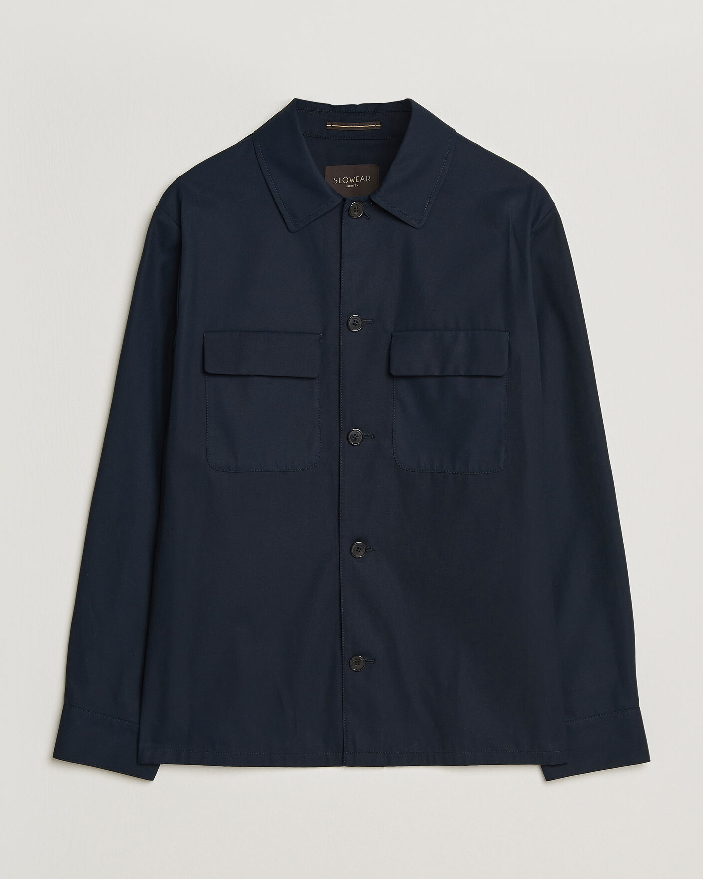 Hombres | Camisas | Incotex | Ice Cotton Twill Overshirt Navy