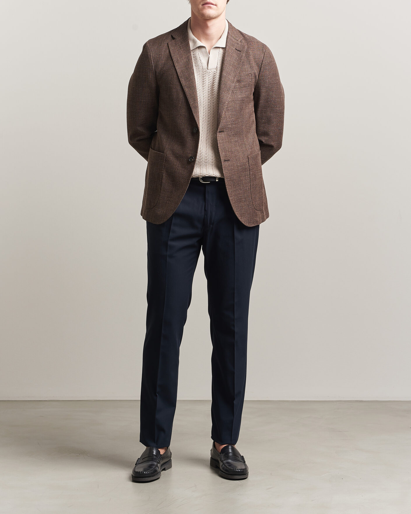 Hombres | Pantalones | Incotex | Ice Cotton Twill Pants Navy