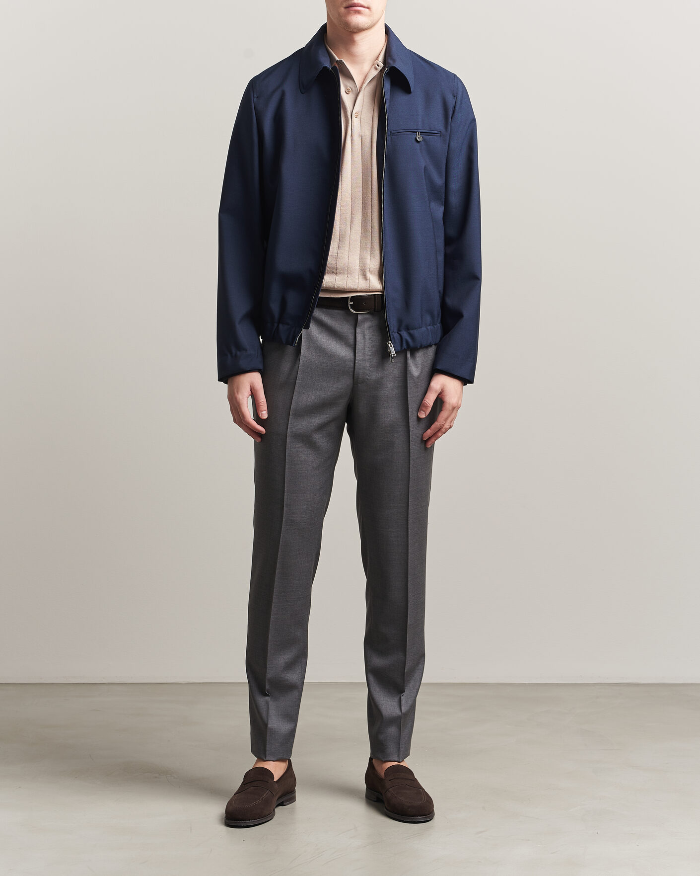 Hombres | Abrigos y chaquetas | Incotex | Primo Wool Shirt Jacket Navy