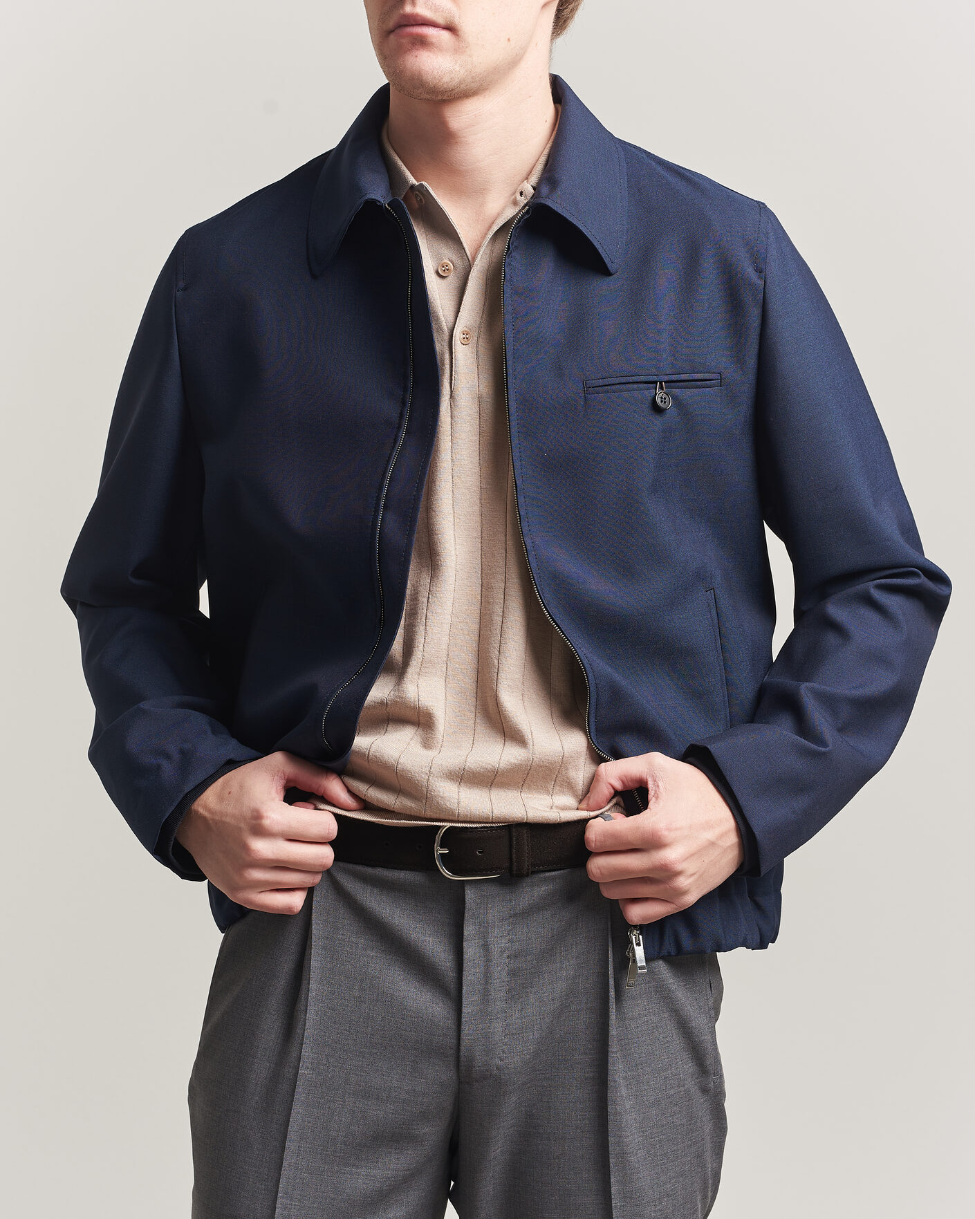 Hombres | Abrigos y chaquetas | Incotex | Primo Wool Shirt Jacket Navy