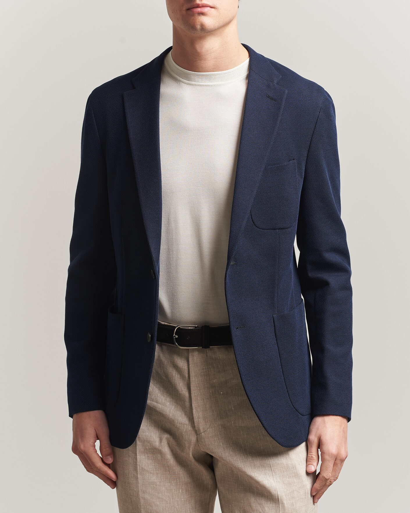 Hombres | Blazers | Incotex | Unconstructed Jersey Blazer Navy