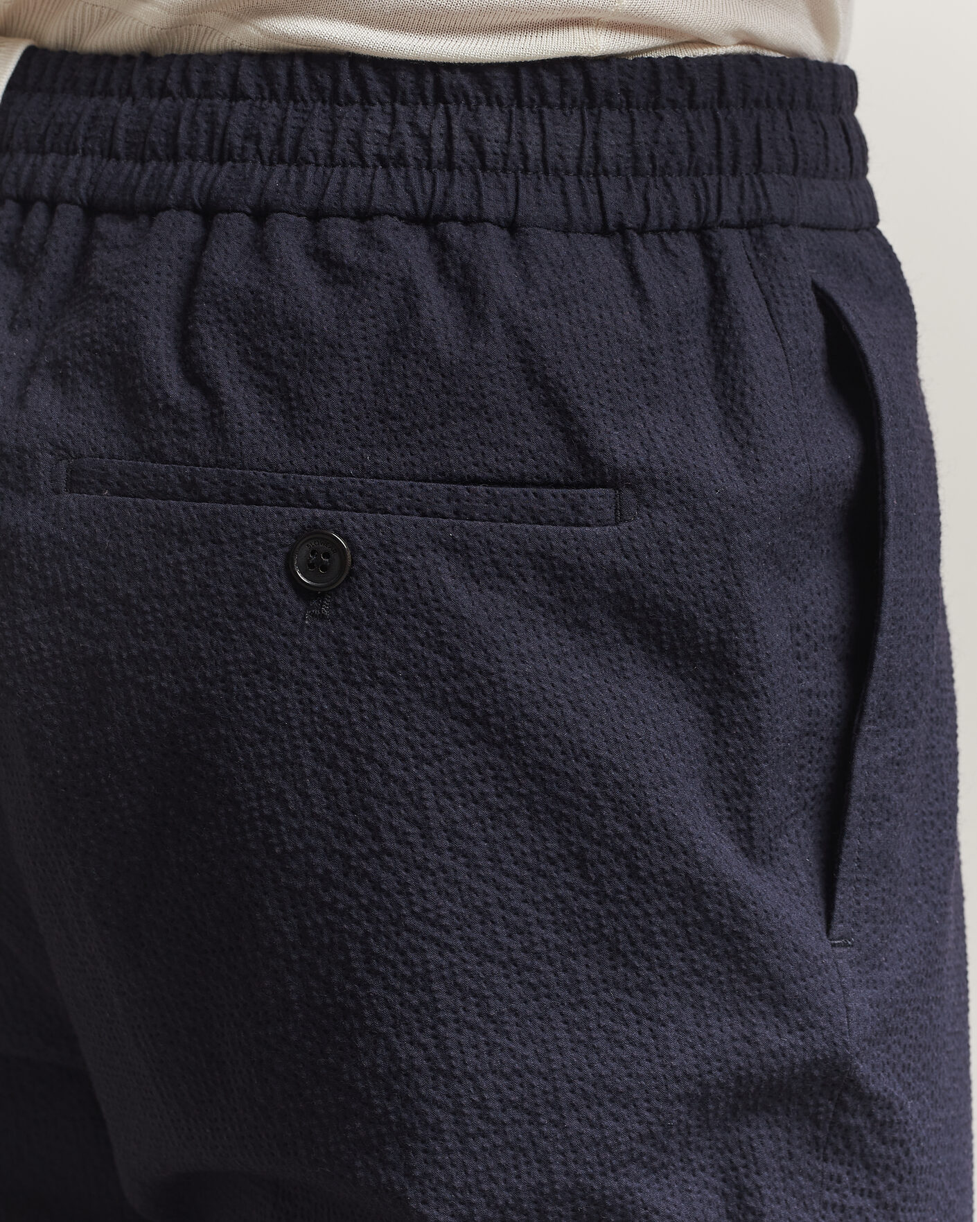 Hombres | Pantalones | Incotex | Tapered Fit Seersucker Pants Navy