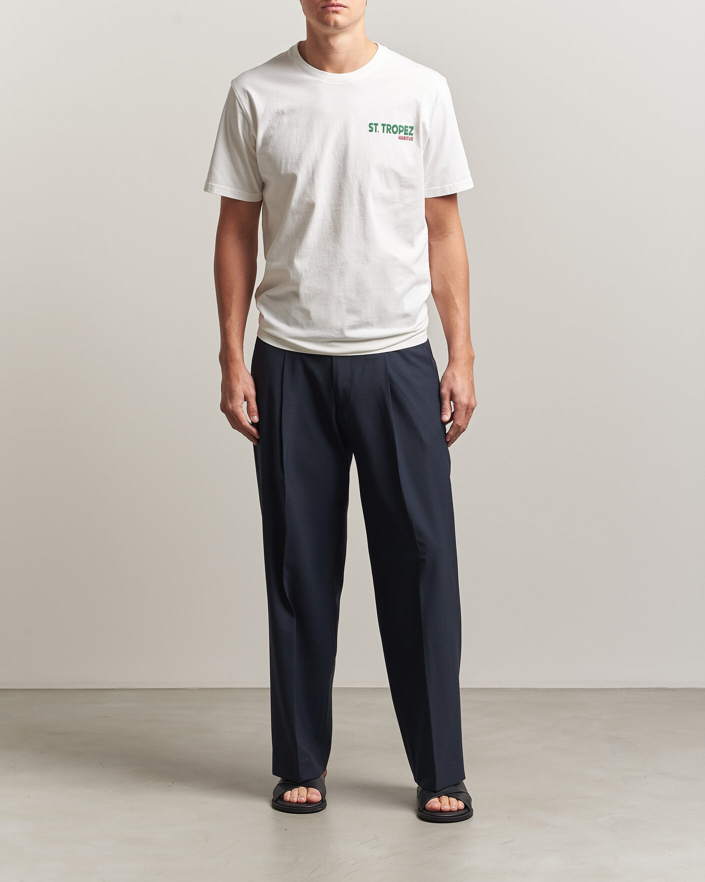 Hombres | Camisetas | MC2 Saint Barth | Back Printed Cotton T-Shirt St Tropez Sun