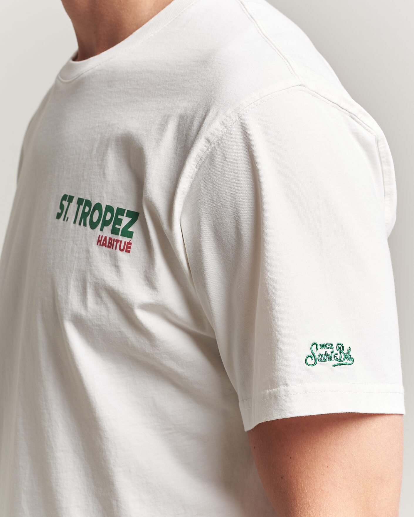 Hombres | Camisetas | MC2 Saint Barth | Back Printed Cotton T-Shirt St Tropez Sun