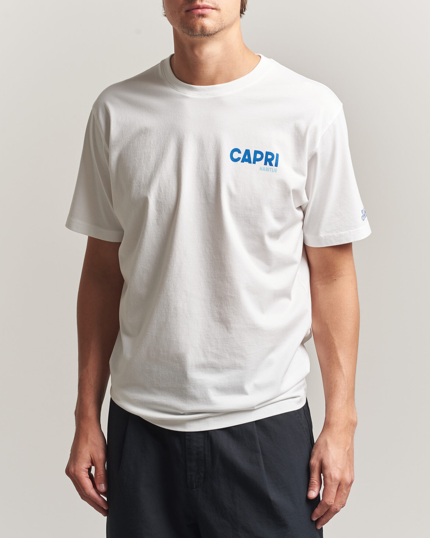 Hombres | Camisetas | MC2 Saint Barth | Back Printed Cotton T-Shirt Capri Summer
