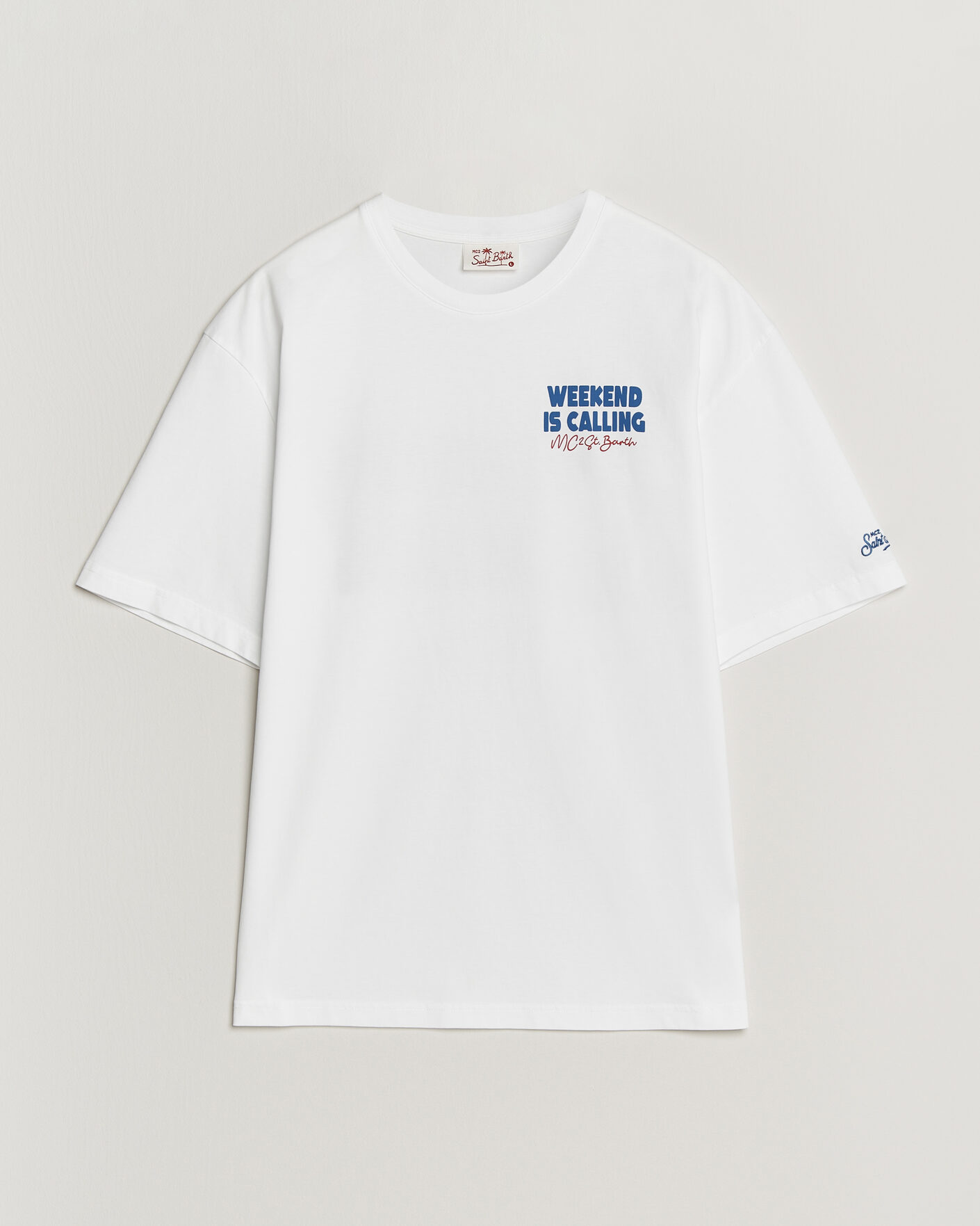 Hombres | Camisetas | MC2 Saint Barth | Back Printed Cotton T-Shirt Weekend Jet