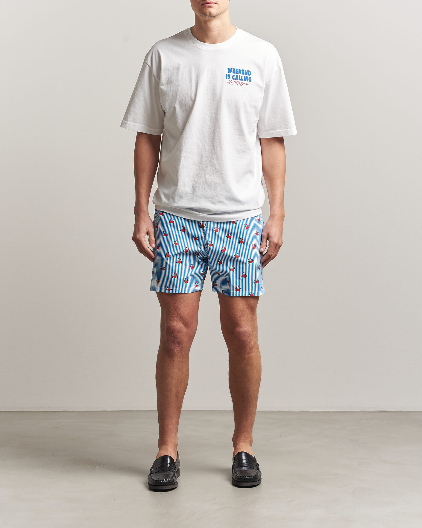 Hombres | Camisetas | MC2 Saint Barth | Back Printed Cotton T-Shirt Weekend Jet