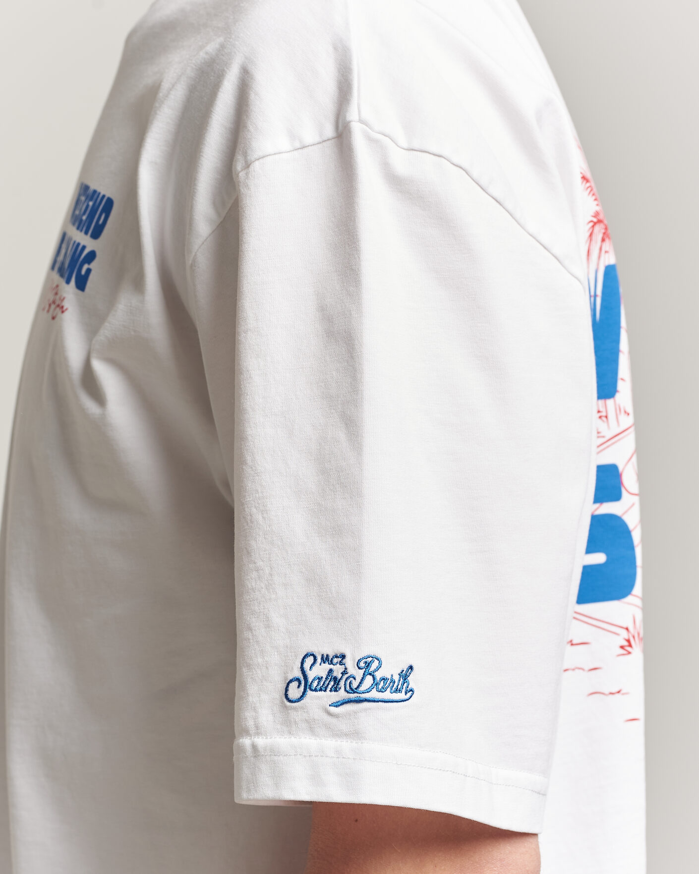 Hombres | Camisetas | MC2 Saint Barth | Back Printed Cotton T-Shirt Weekend Jet