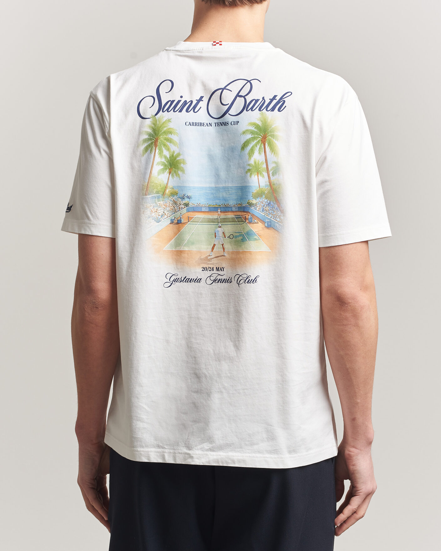 Hombres | Camisetas | MC2 Saint Barth | Back Printed Cotton T-Shirt Gustavia Cup