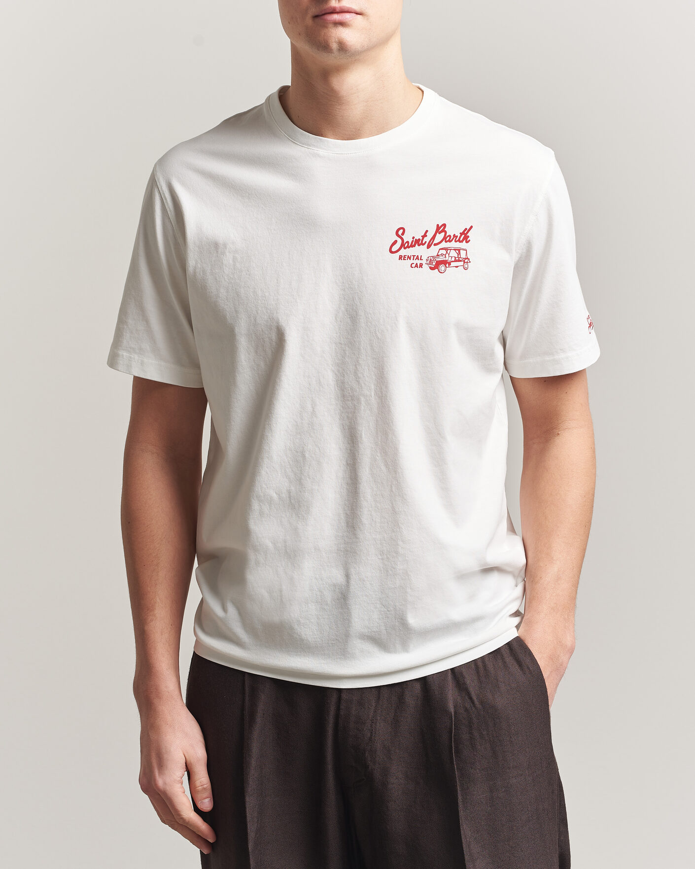 Hombres | Camisetas | MC2 Saint Barth | Back Printed Cotton T-Shirt Rental Car