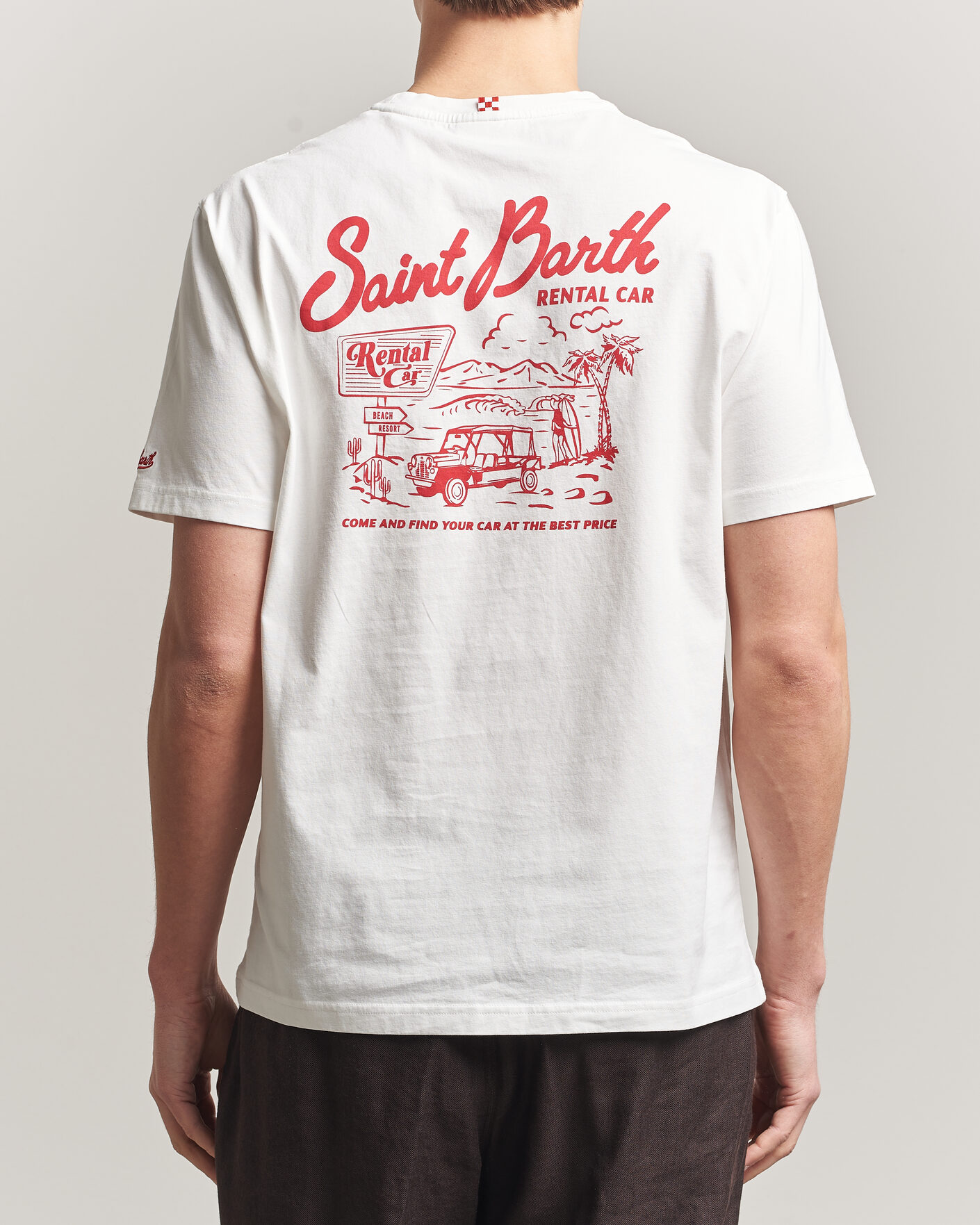 Hombres | Camisetas | MC2 Saint Barth | Back Printed Cotton T-Shirt Rental Car