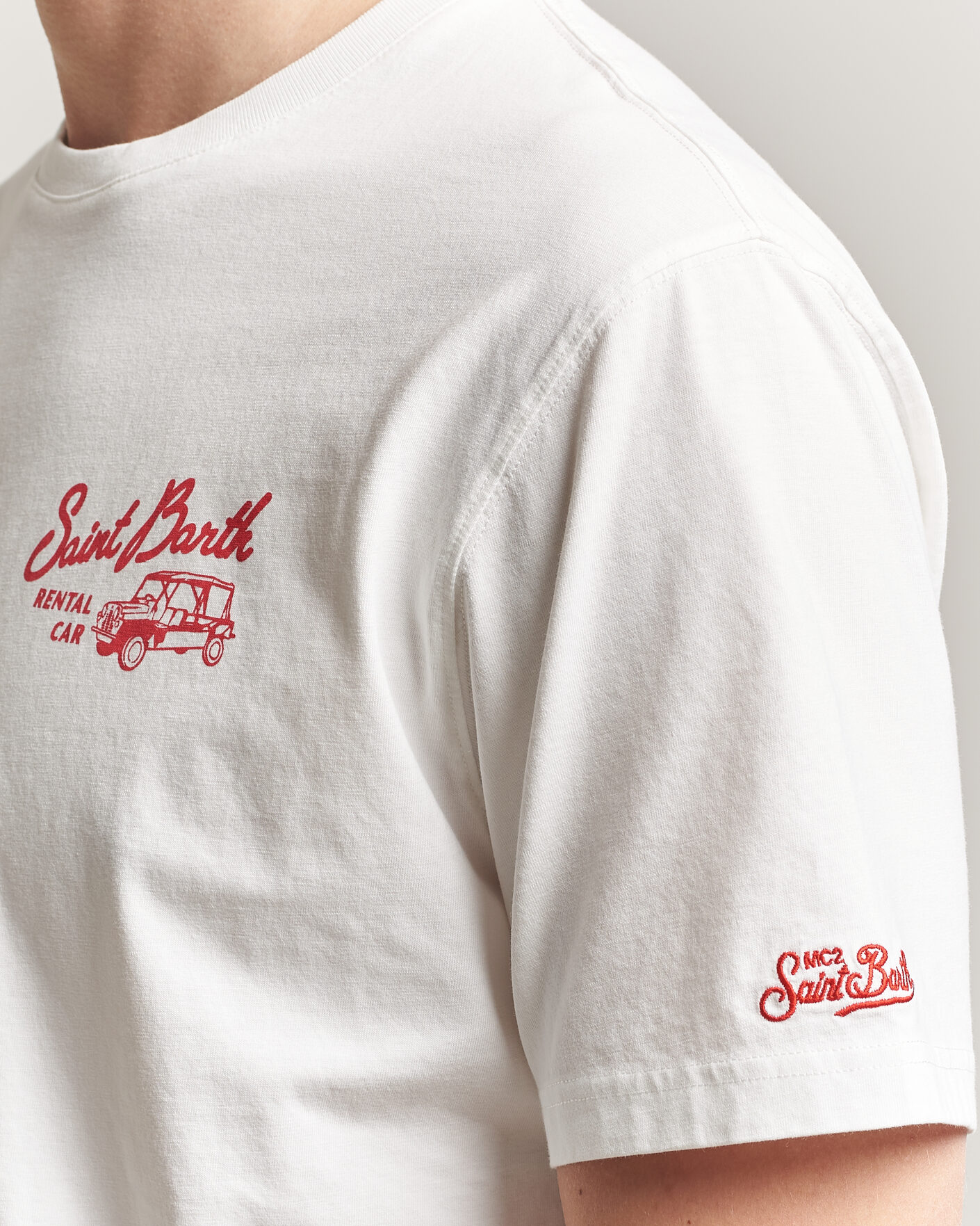 Hombres | Camisetas | MC2 Saint Barth | Back Printed Cotton T-Shirt Rental Car