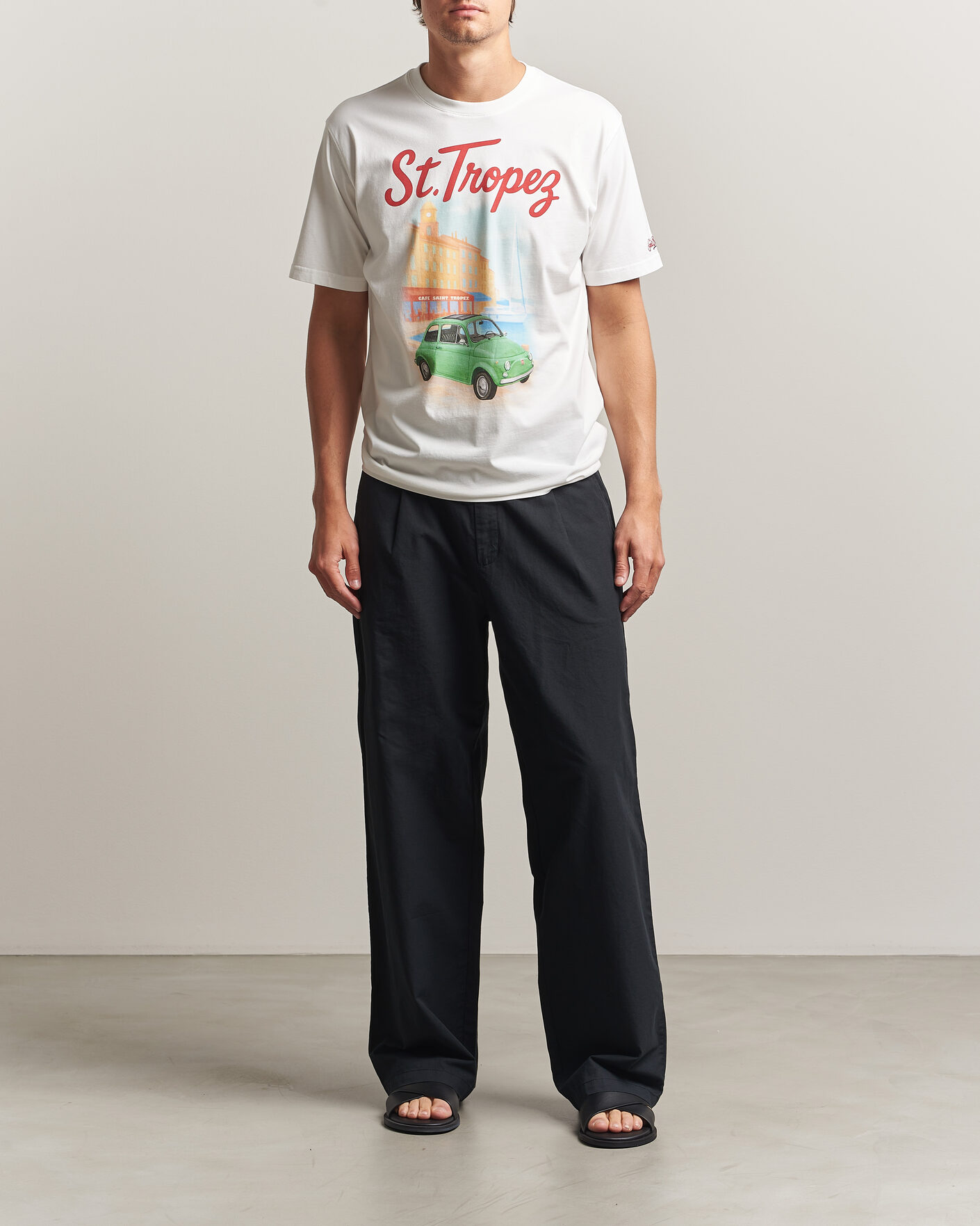 Hombres | Camisetas | MC2 Saint Barth | Printed Cotton T-Shirt St Tropez Car
