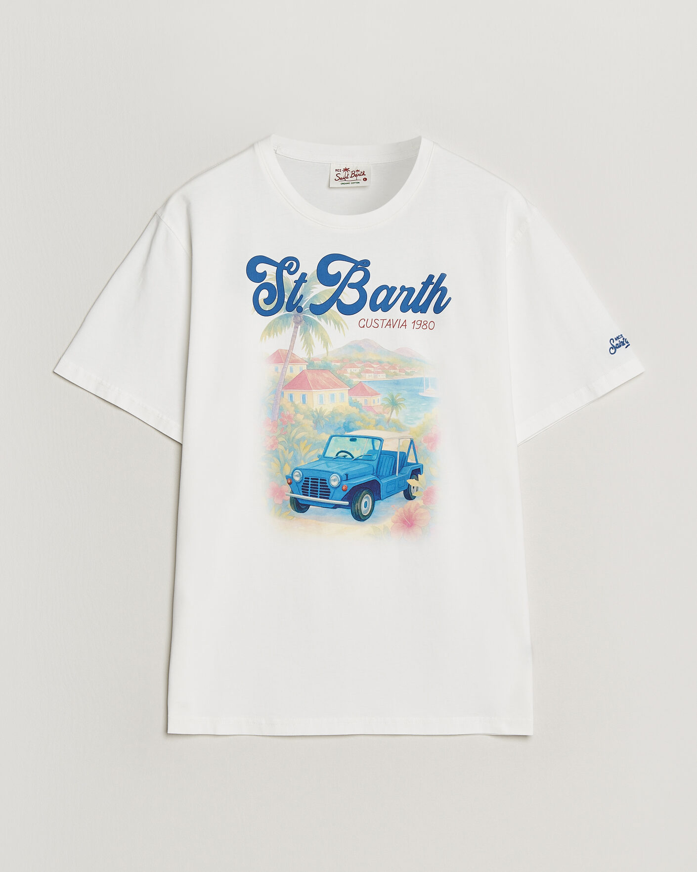 Hombres | Camisetas | MC2 Saint Barth | Printed Cotton T-Shirt Ibiscus Car