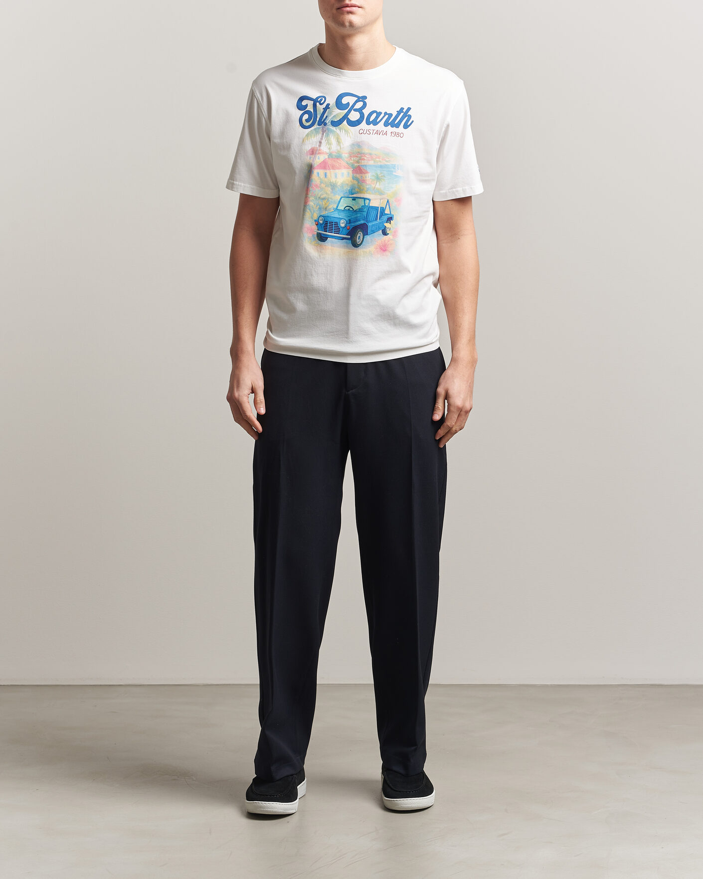 Hombres | Camisetas | MC2 Saint Barth | Printed Cotton T-Shirt Ibiscus Car