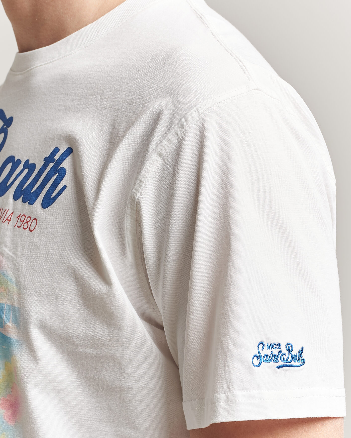 Hombres | Camisetas | MC2 Saint Barth | Printed Cotton T-Shirt Ibiscus Car