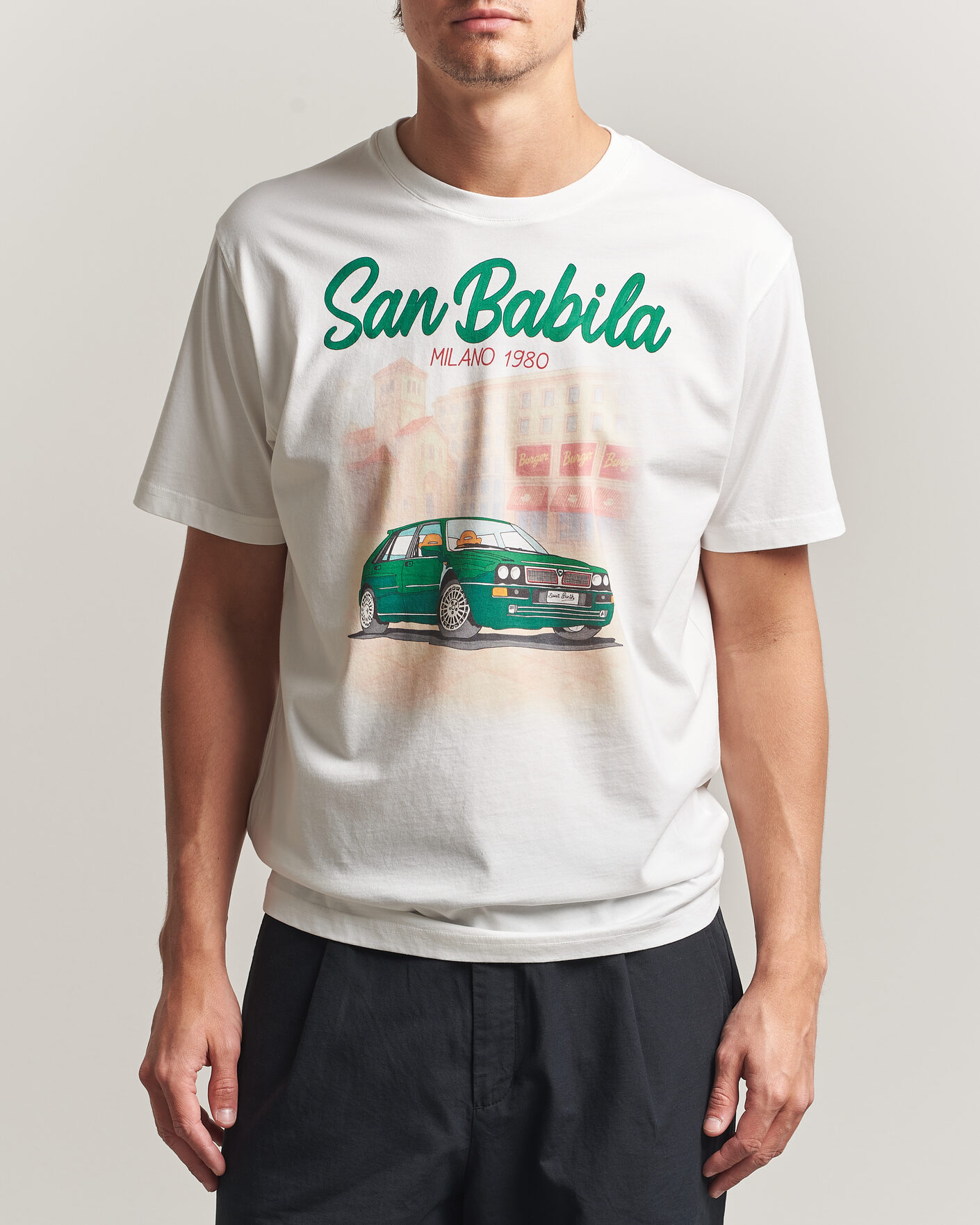 Hombres | Camisetas | MC2 Saint Barth | Printed Cotton T-Shirt San Babila Car