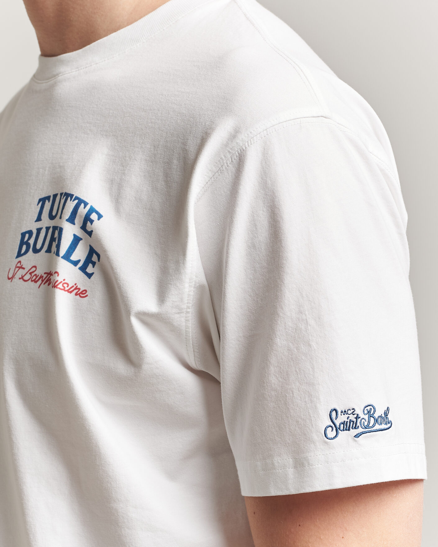 Hombres | Camisetas | MC2 Saint Barth | Back Printed Cotton T-Shirt Bufale