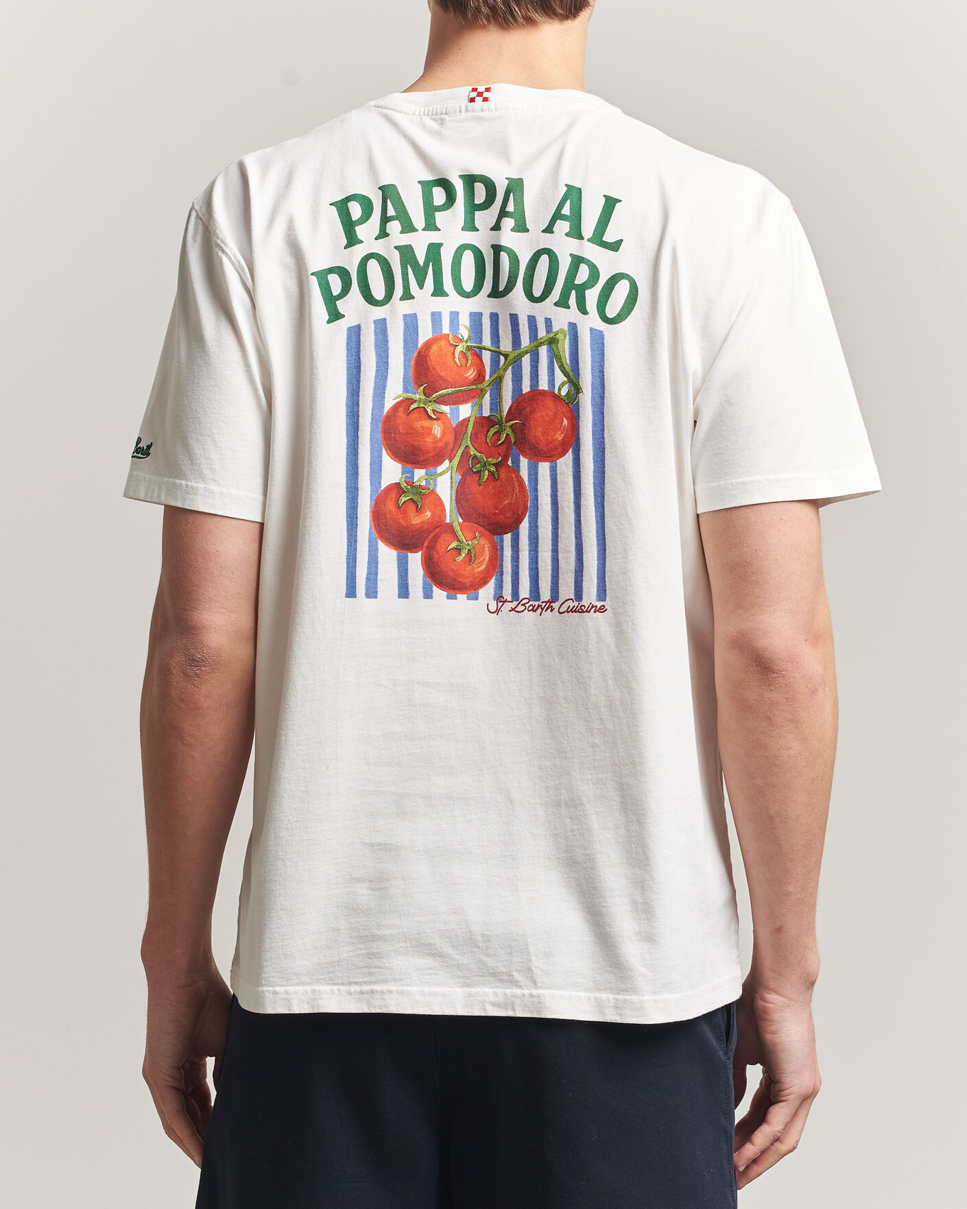 Hombres | Camisetas | MC2 Saint Barth | Back Printed Cotton T-Shirt Pappa Pomodoro