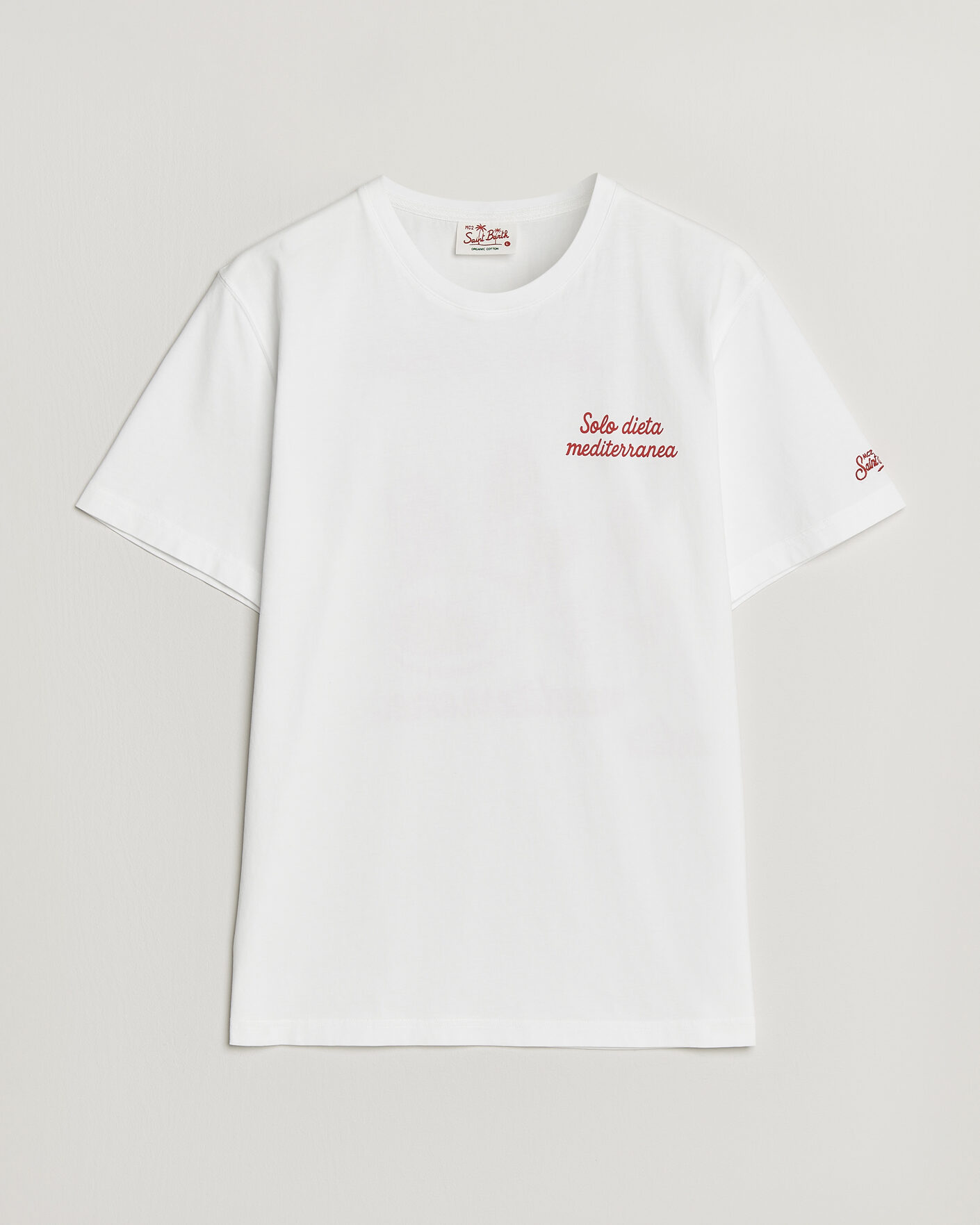 Hombres | Camisetas | MC2 Saint Barth | Back Printed Cotton T-Shirt Dieta Mediterranea