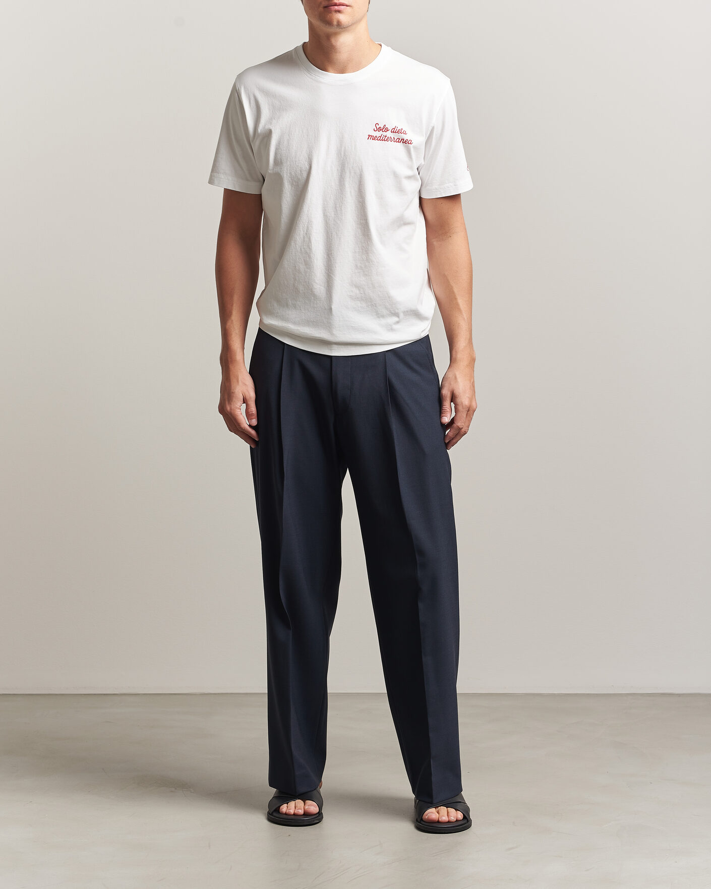 Hombres | Camisetas | MC2 Saint Barth | Back Printed Cotton T-Shirt Dieta Mediterranea