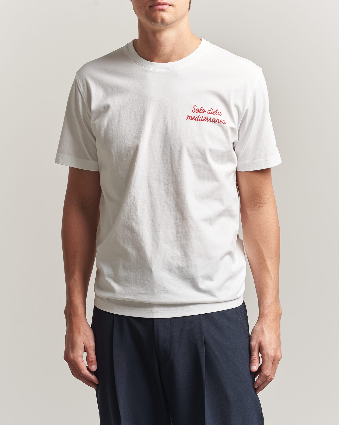 Hombres | Camisetas | MC2 Saint Barth | Back Printed Cotton T-Shirt Dieta Mediterranea