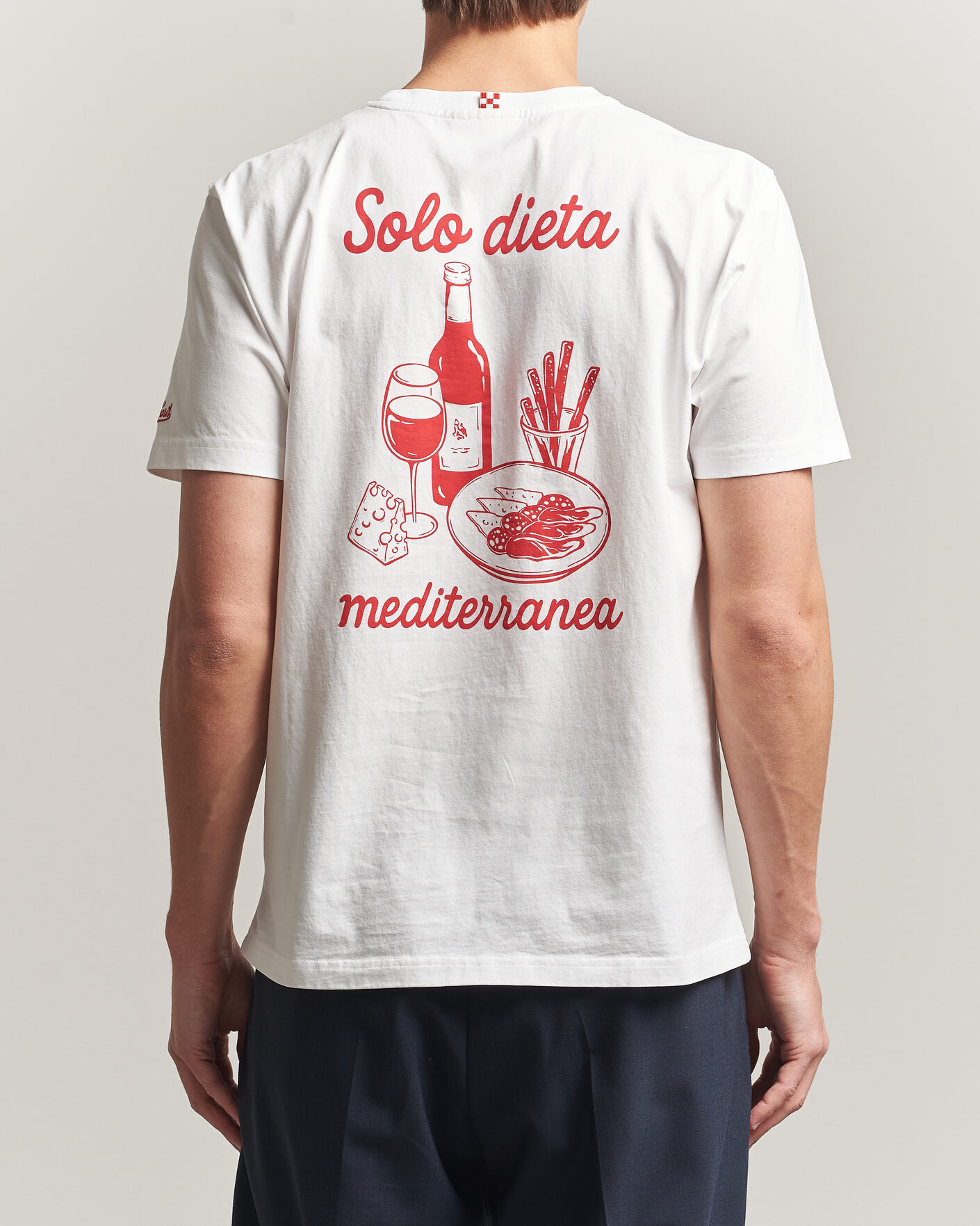 Hombres | Camisetas | MC2 Saint Barth | Back Printed Cotton T-Shirt Dieta Mediterranea