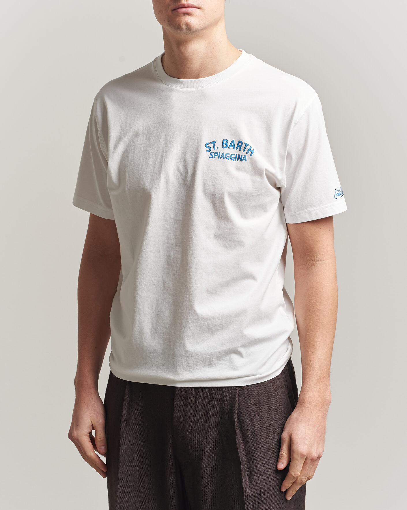 Hombres | Camisetas | MC2 Saint Barth | Back Printed Cotton T-Shirt Spiaggina